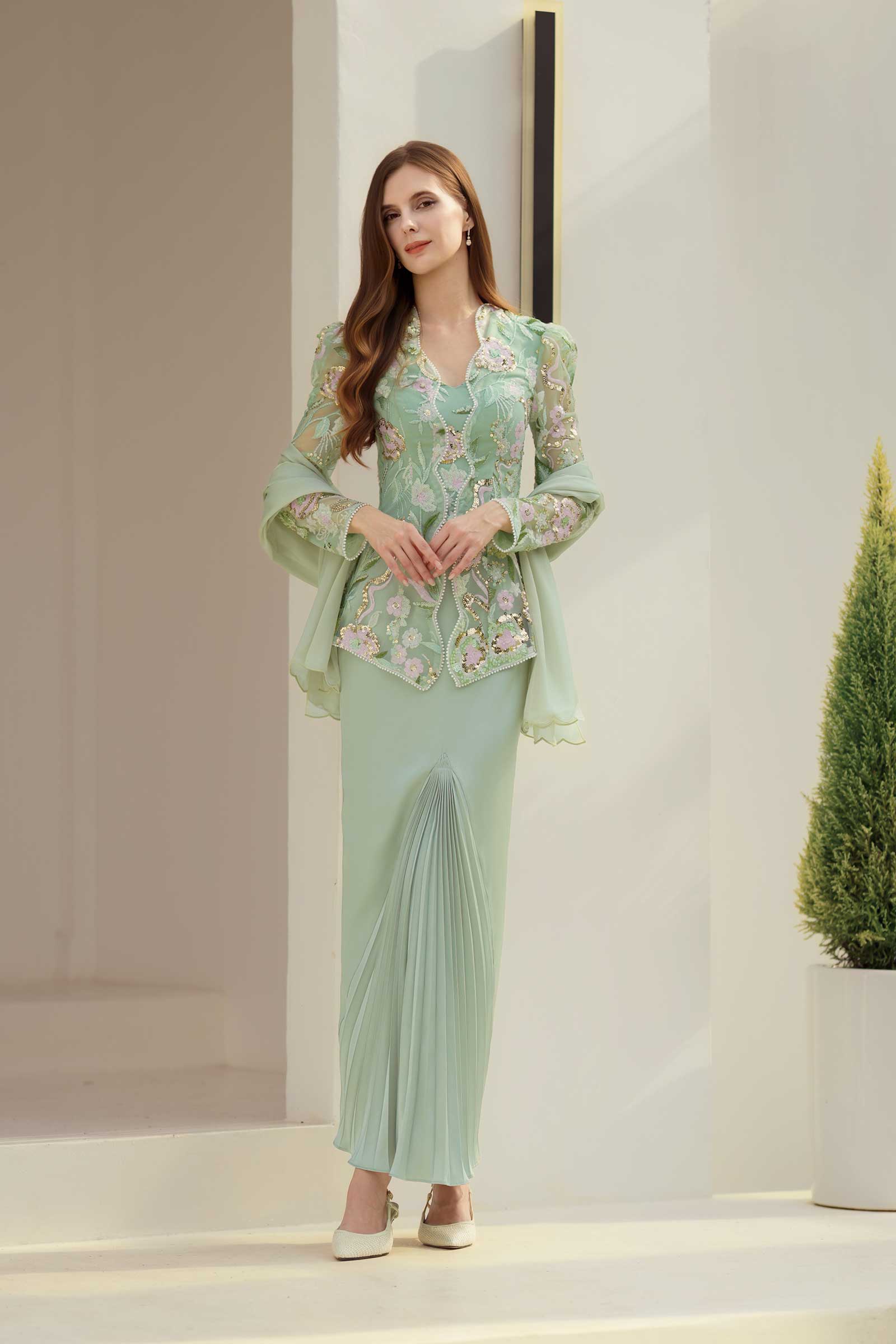 Emerelle Kebaya Top (Mint)