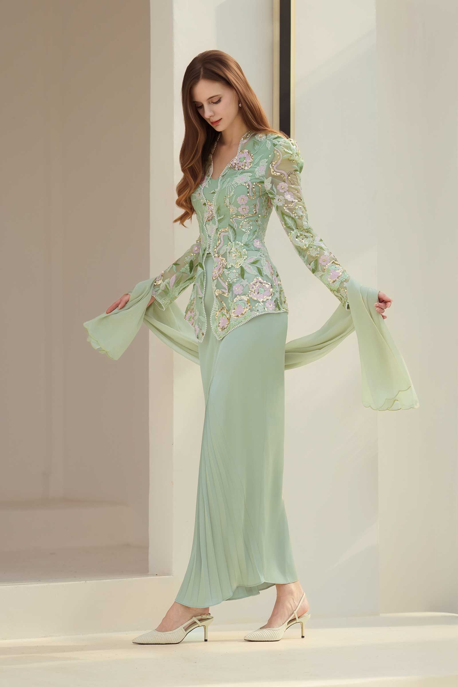Emerelle Kebaya Top (Mint)