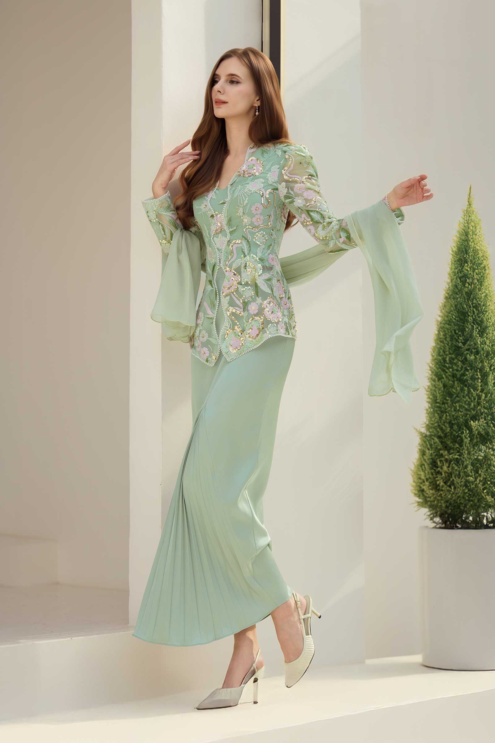 Emerelle Kebaya Top (Mint)