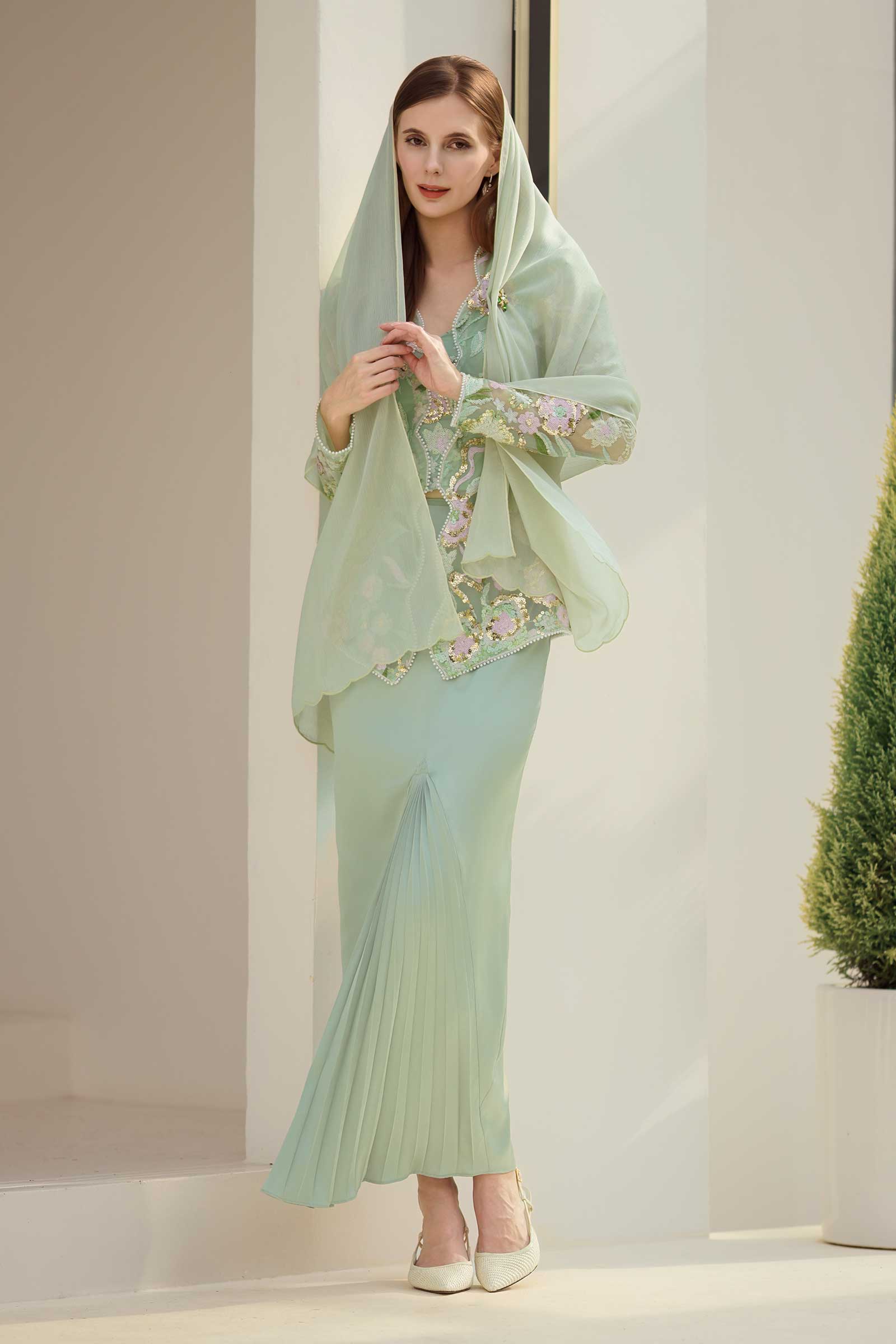 Emerelle Kebaya Top (Mint)