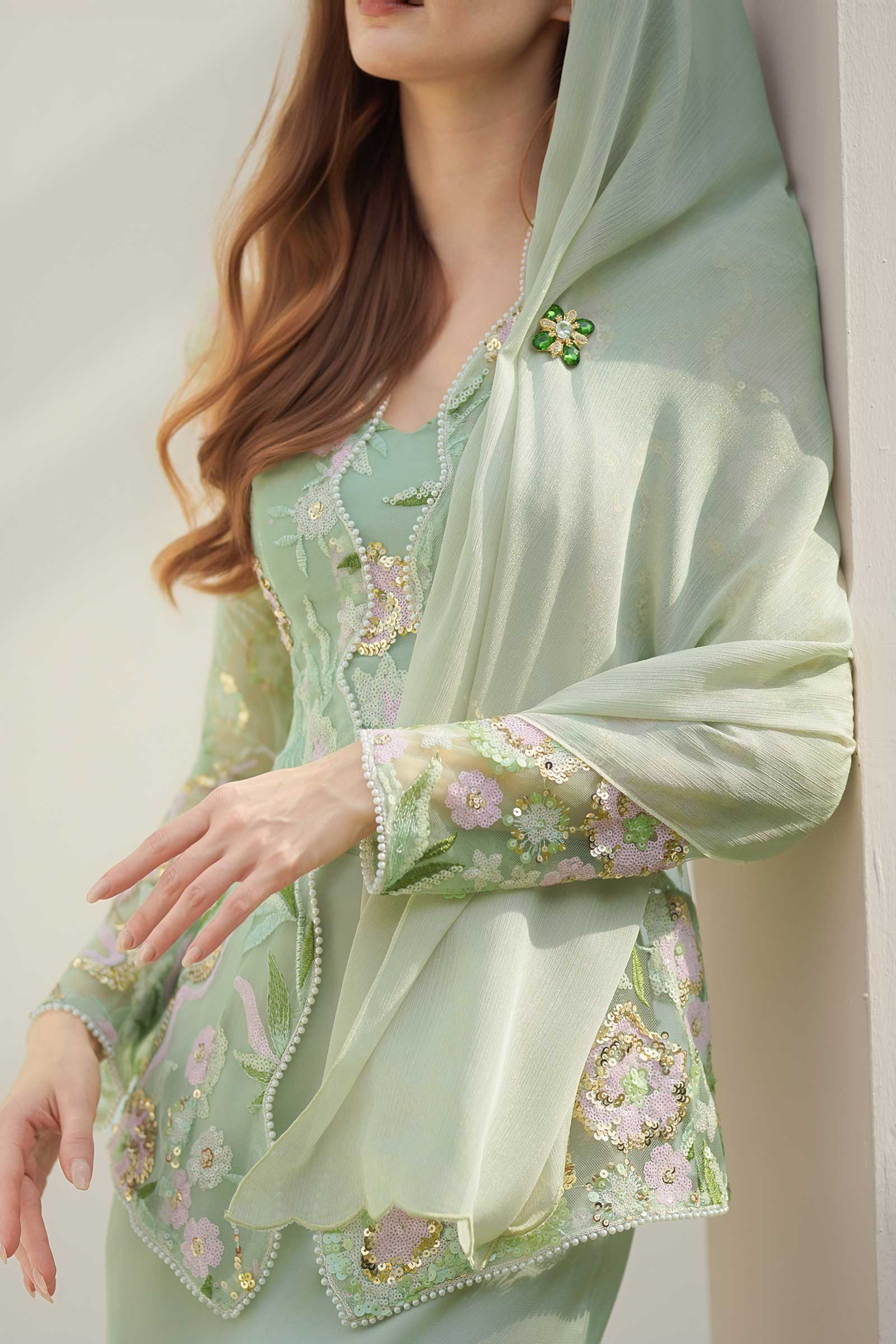 Emerelle Kebaya Top (Mint)