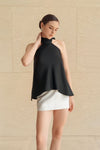 Evean Silk Satin Top (Black)