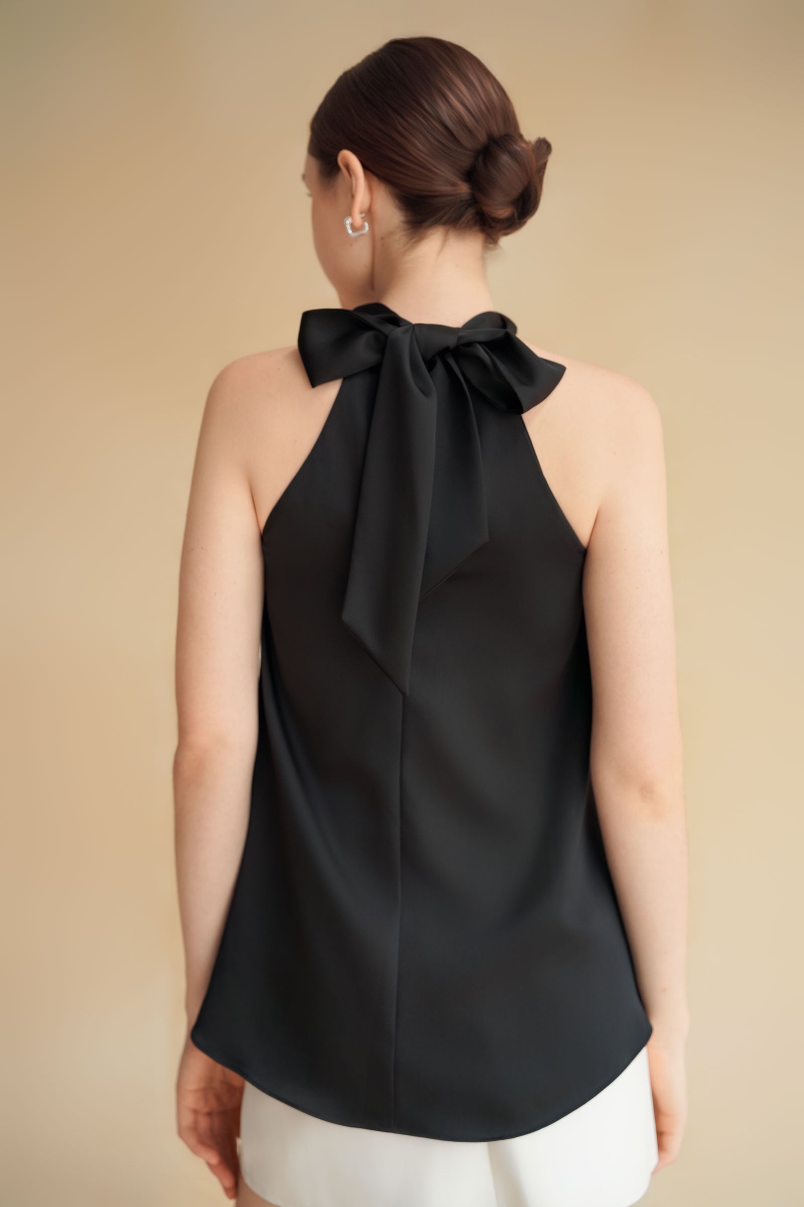 Evean Silk Satin Top (Black)