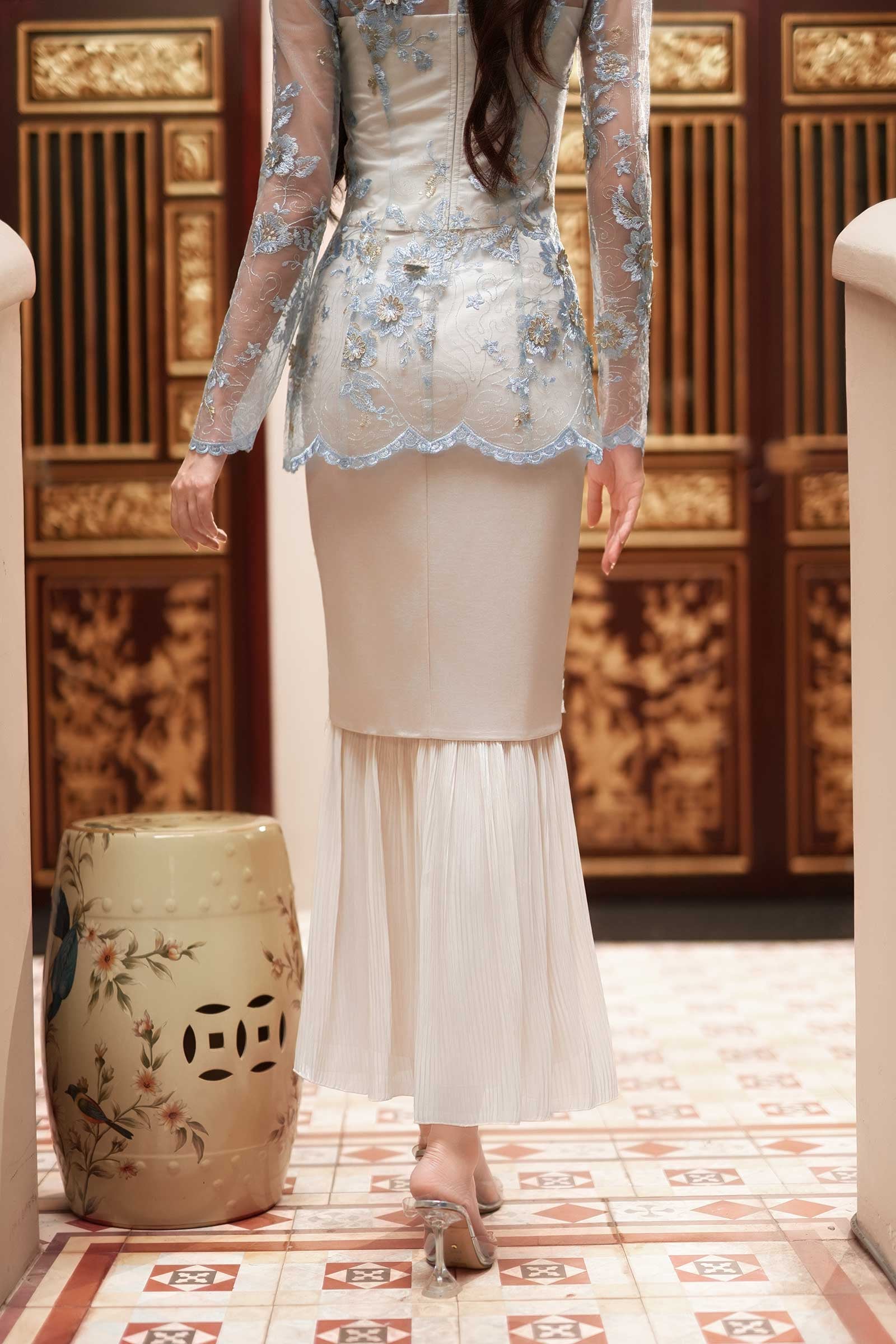 Sorella Kebaya Skirt (Champagne White)