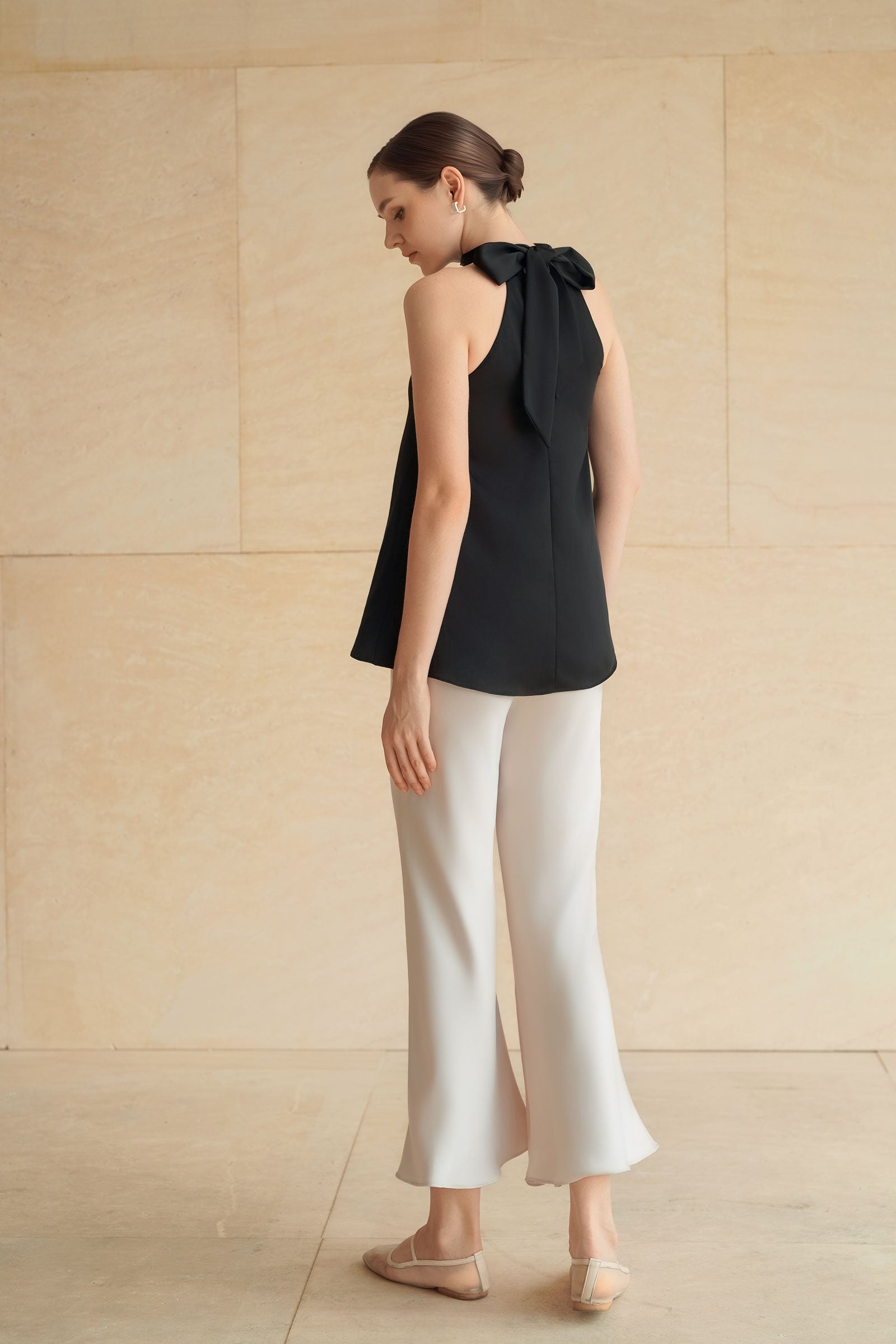 Evean Silk Satin Pants (Champagne)