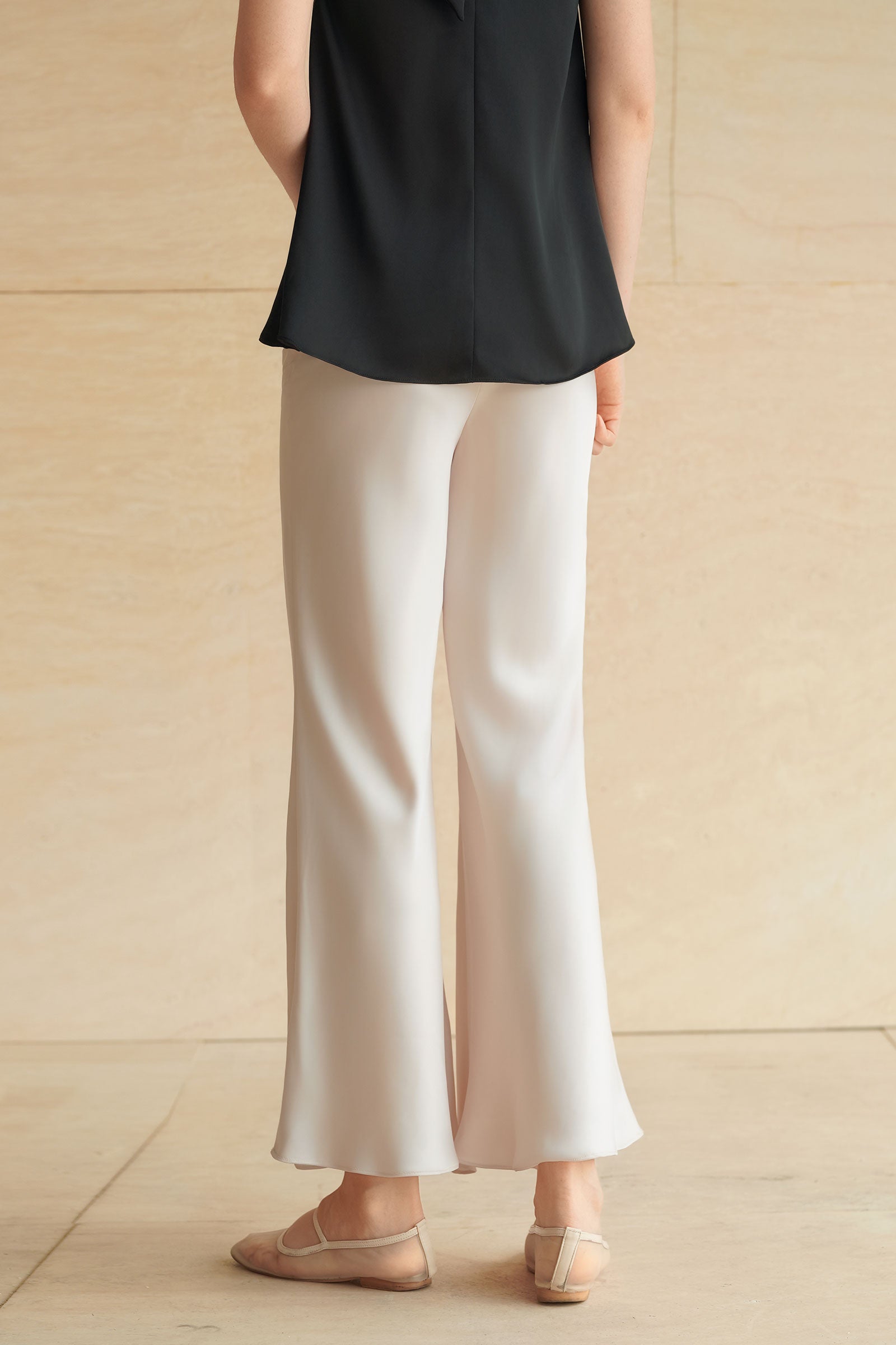 Evean Silk Satin Pants (Champagne)