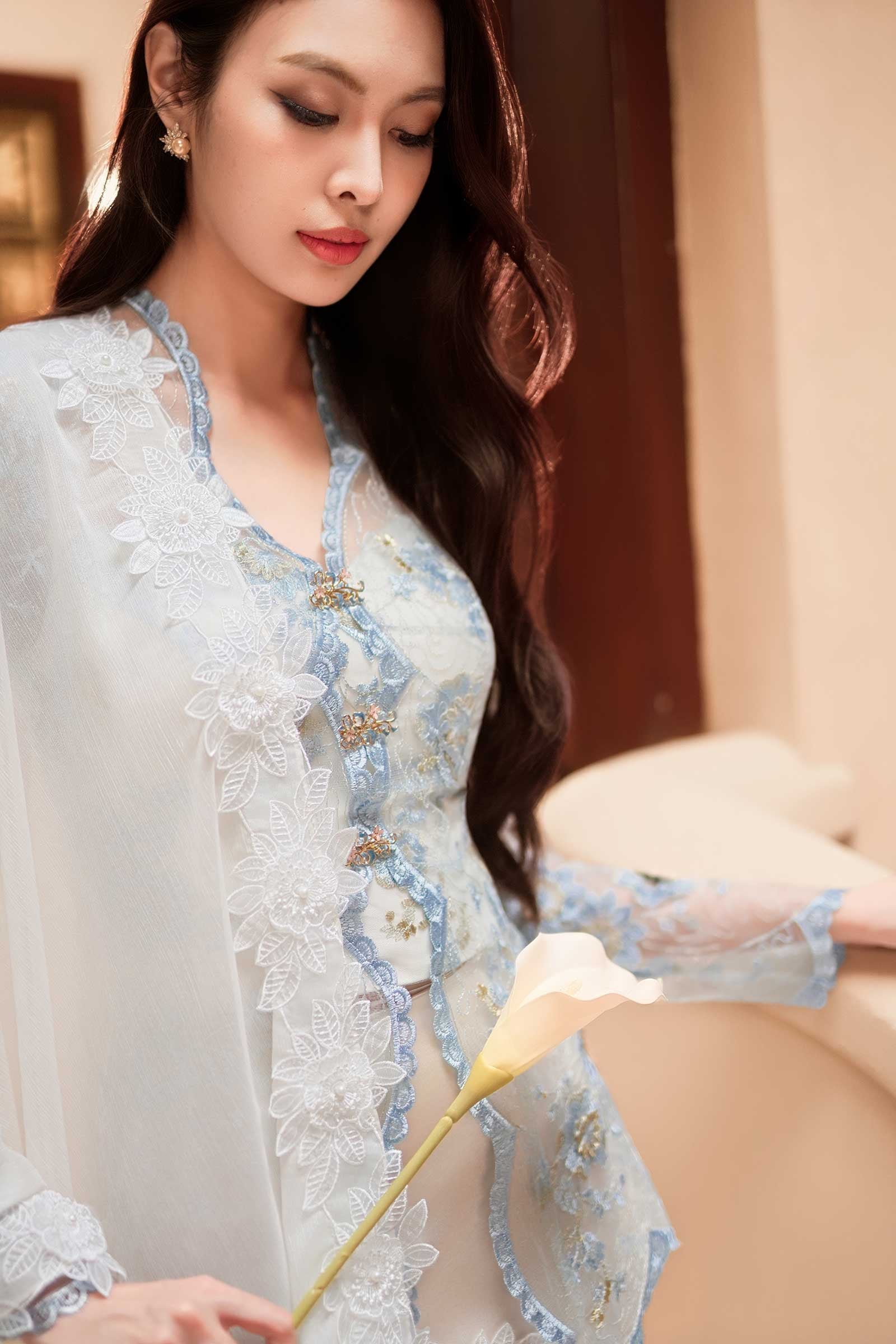 Sorella Kebaya Top (Baby Blue)