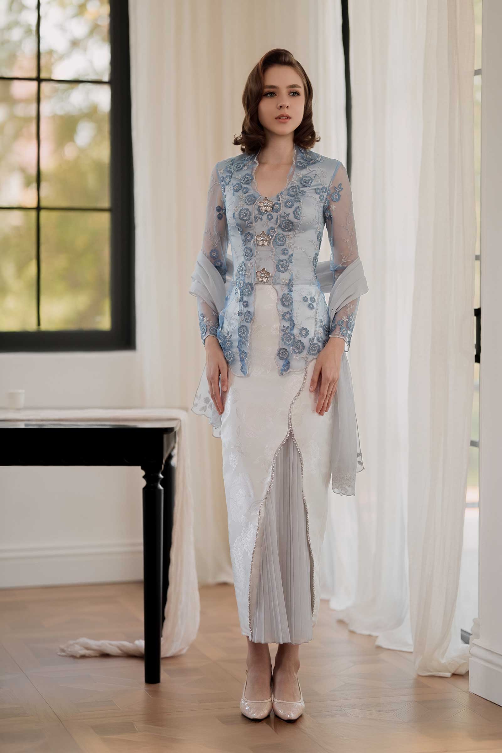 Mawar Kebaya Set (Blue)