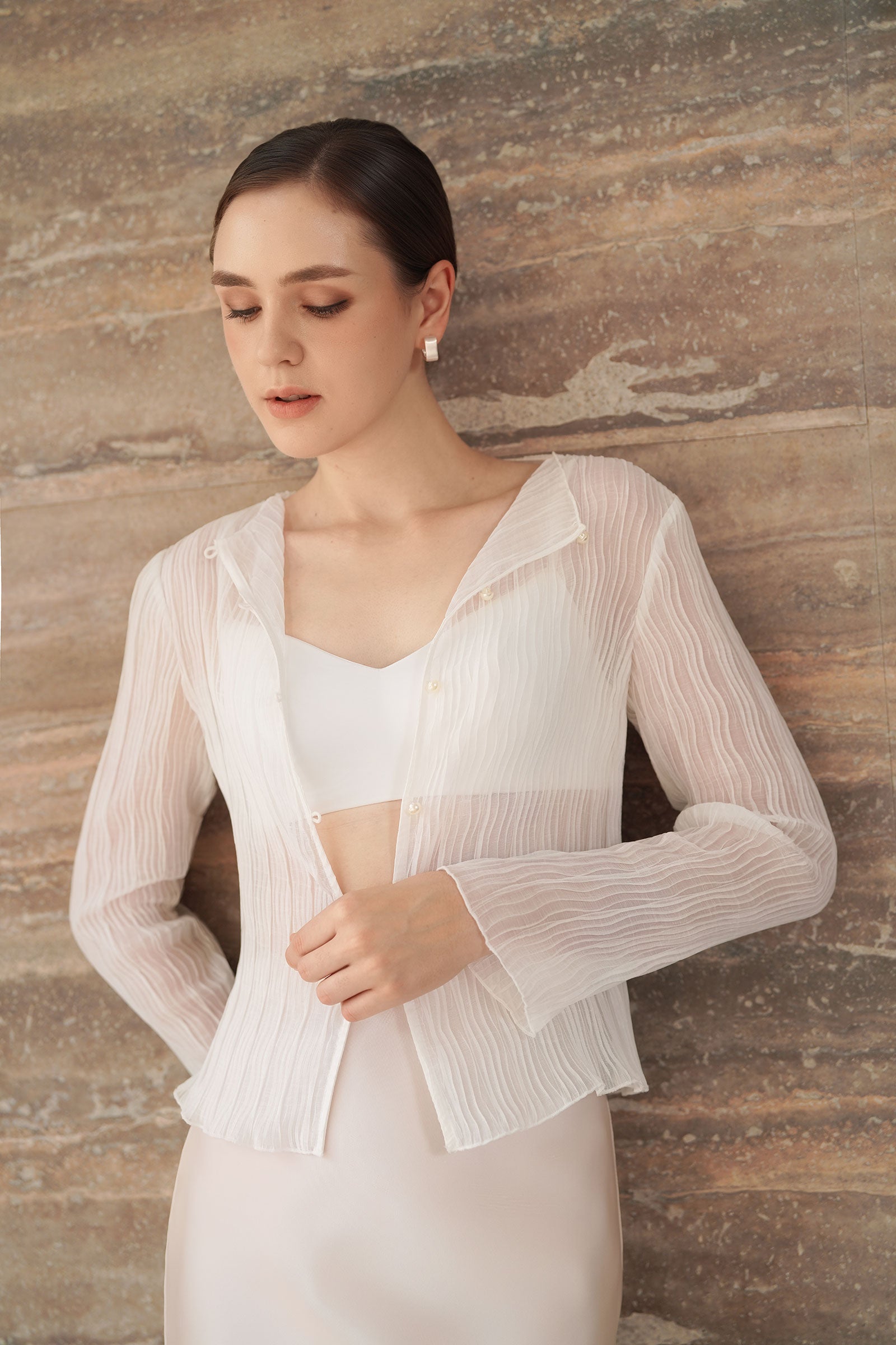 Bea 2-Way Sheer Set (White)