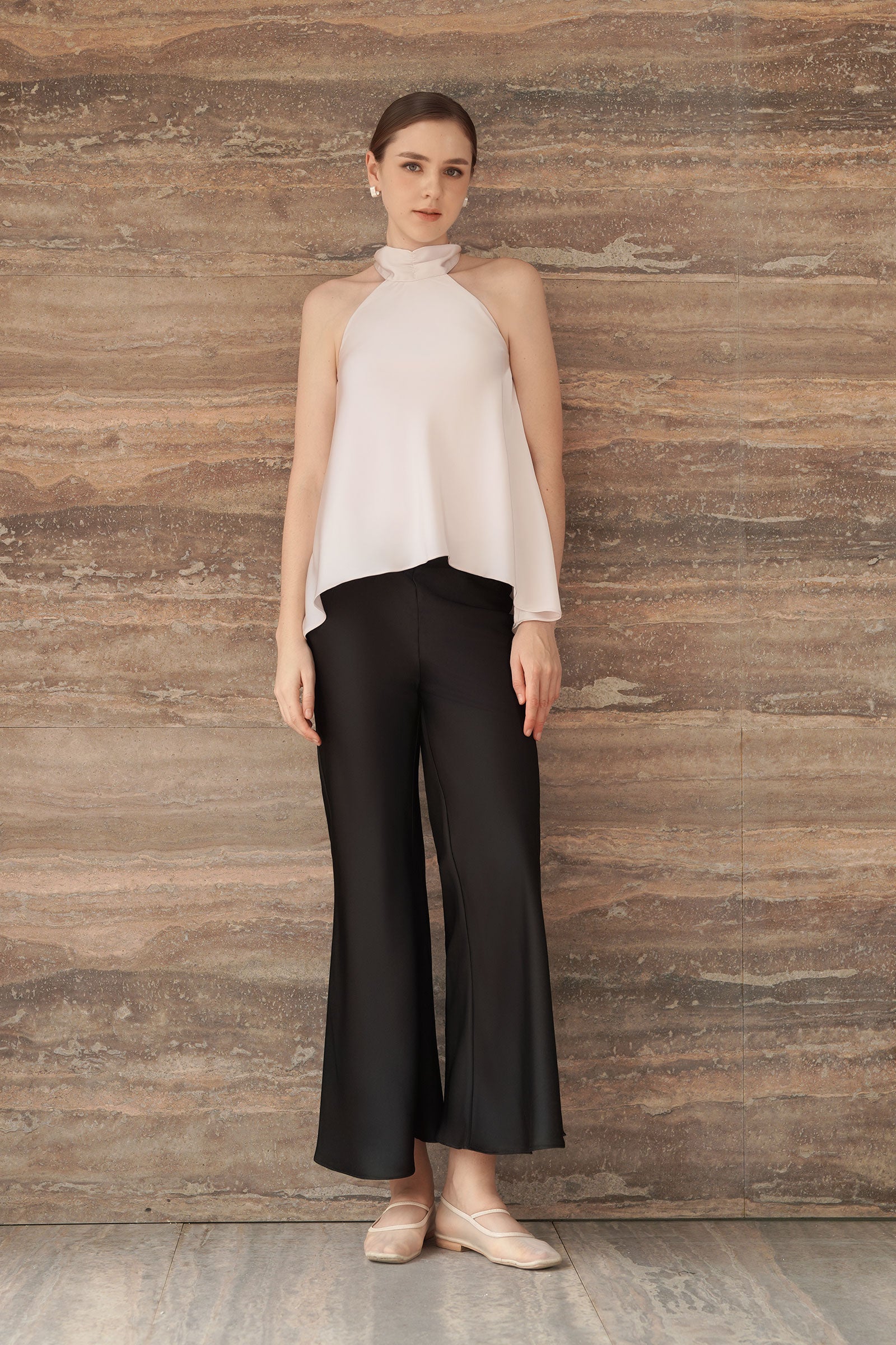 Evean Silk Satin Top (Champagne)