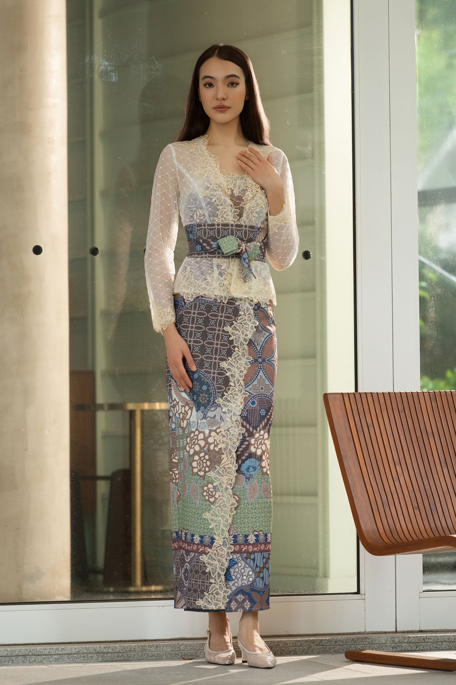 The Soleil Kebaya Top (White)