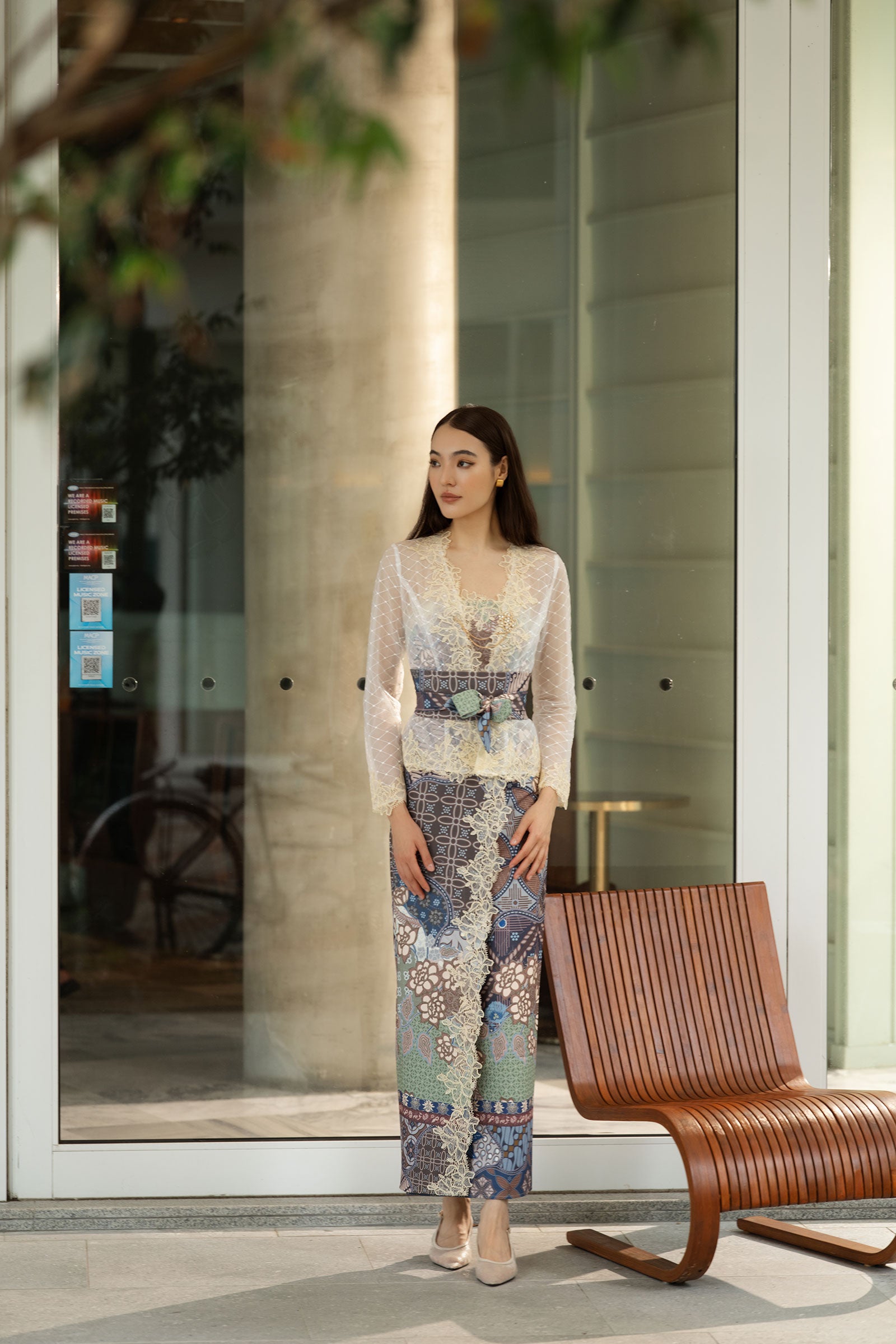 The Soleil Kebaya Top (White)