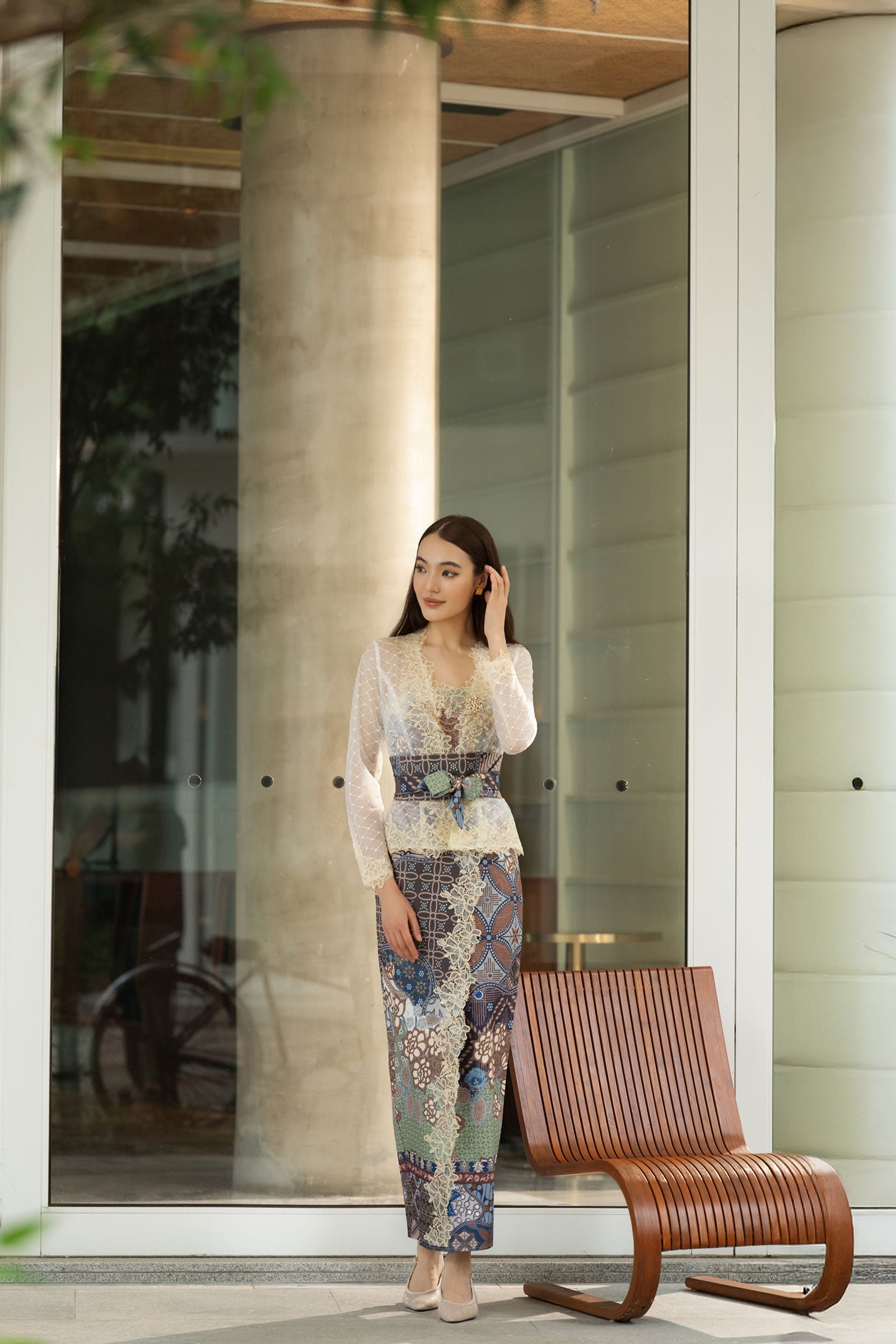 The Soleil Kebaya Top (White)