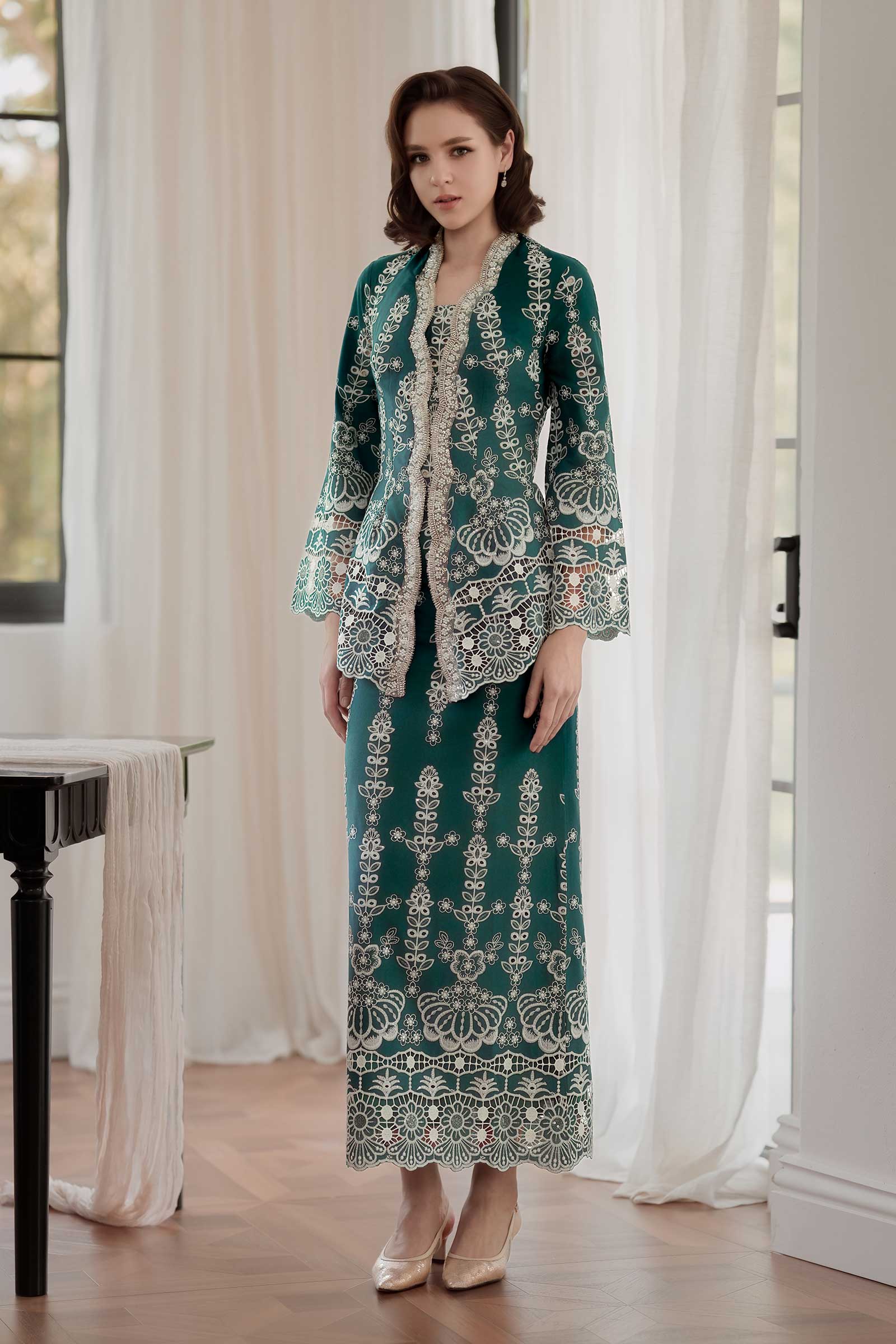Embun Kebaya Top (Teal)