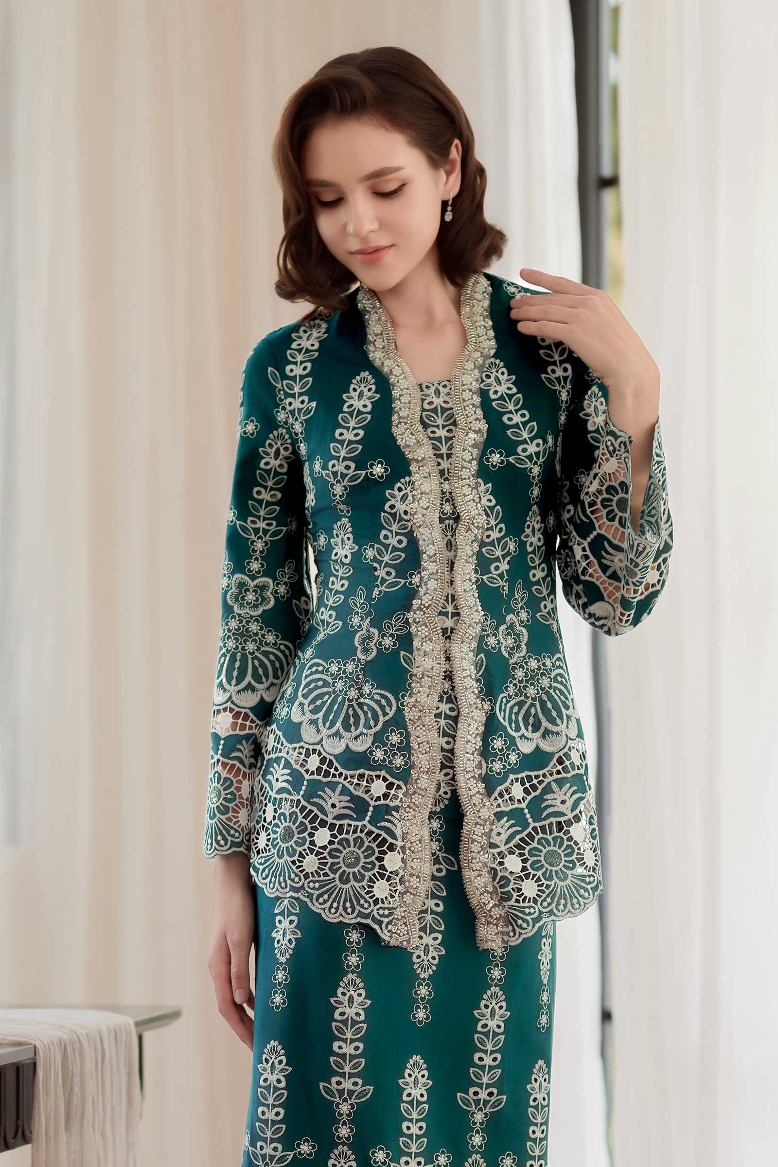 Embun Kebaya Top (Teal)