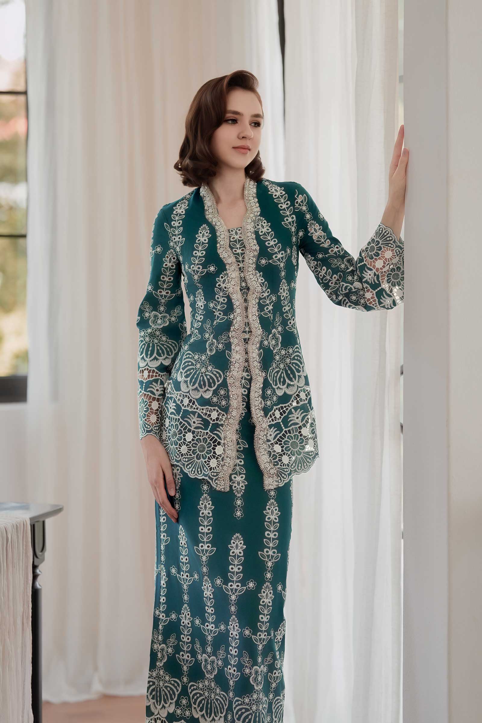 Embun Kebaya Top (Teal)