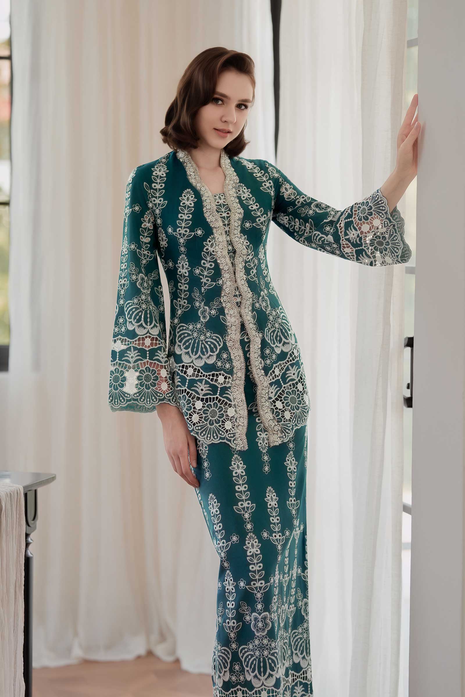 Embun Kebaya Top (Teal)