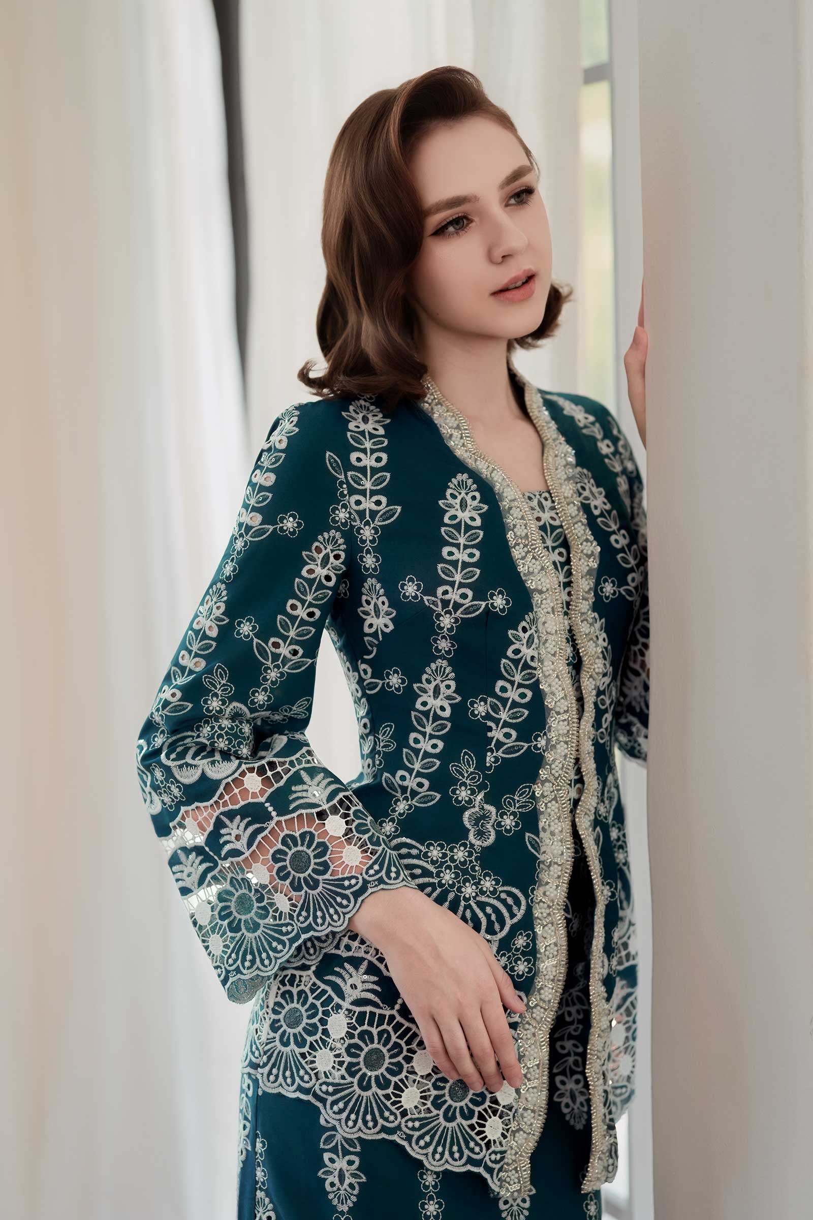 Embun Kebaya Top (Teal)