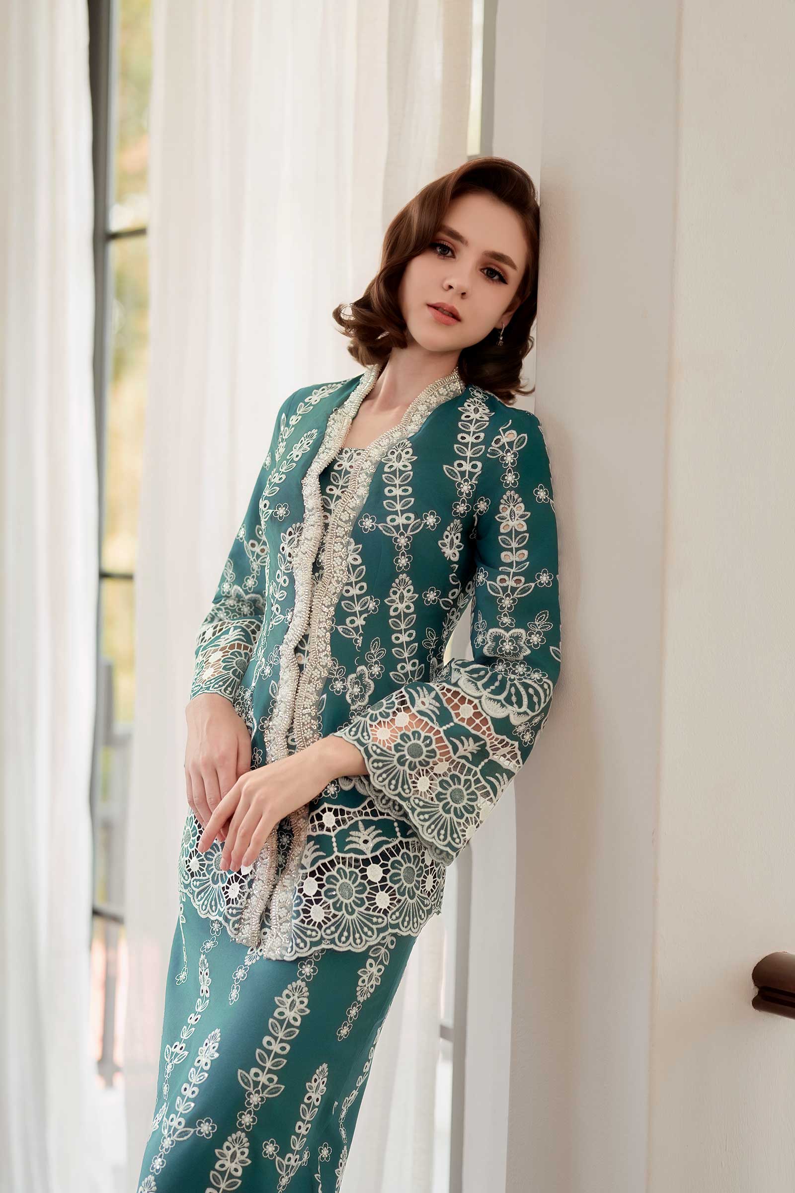 Embun Kebaya Top (Teal)