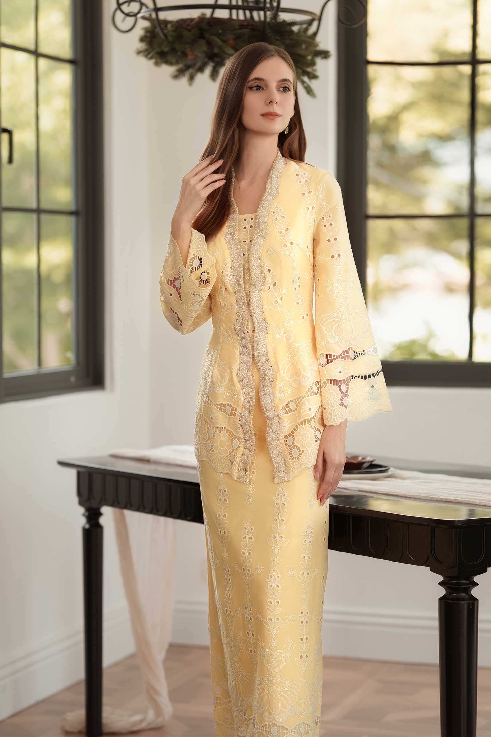 Embun Kebaya Top (Yellow)
