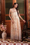 BACKORDER Whispering Bloom Qipao Dress (Champagne)
