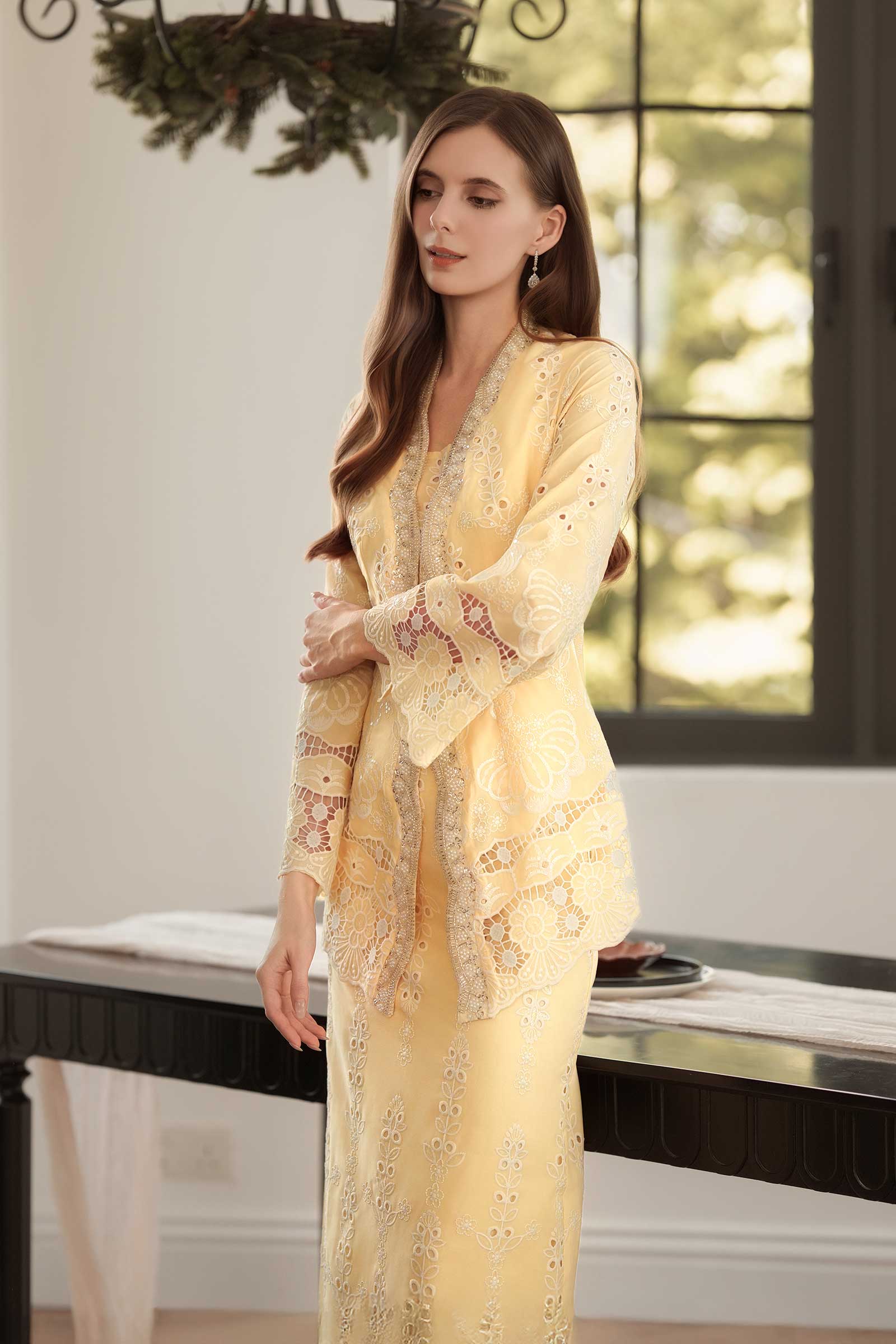 Embun Kebaya Top (Yellow)