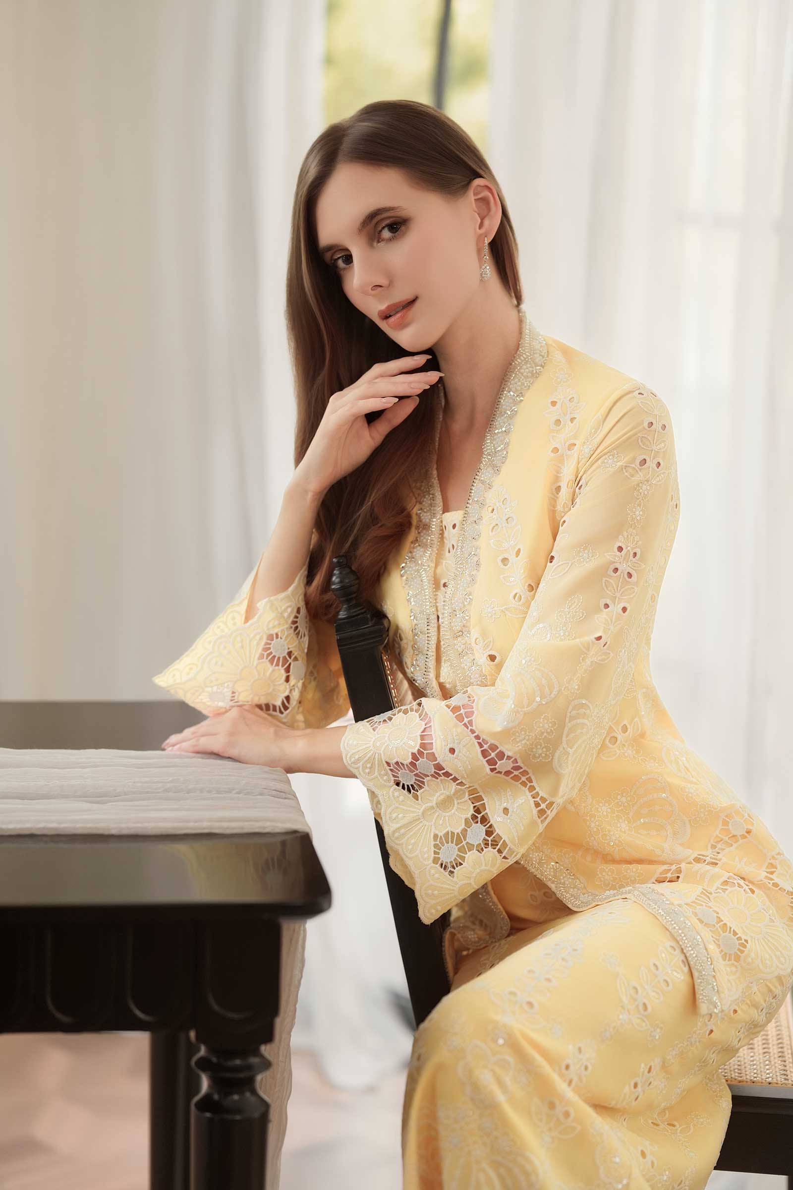 Embun Kebaya Top (Yellow)