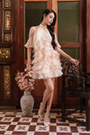 BACKORDER Elyse Ruffle Qipao Dress (Cream)