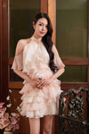 BACKORDER Elyse Ruffle Qipao Dress (Cream)