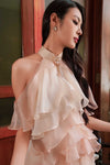 BACKORDER Elyse Ruffle Qipao Dress (Cream)