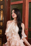 BACKORDER Elyse Ruffle Qipao Dress (Cream)