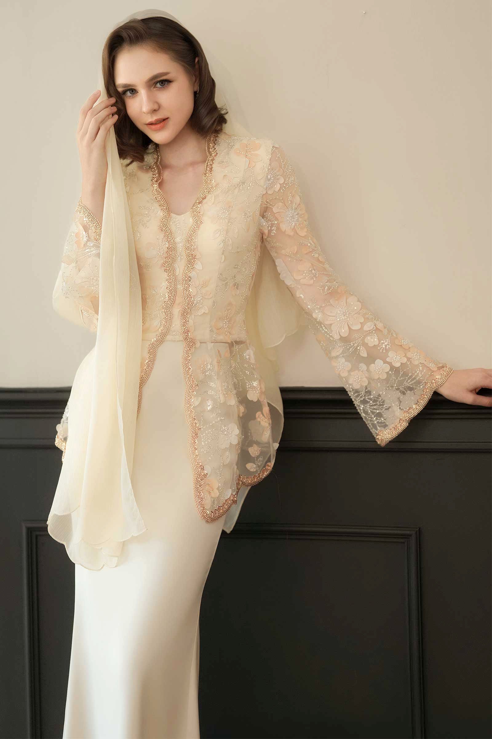 BACKORDER Mahsuri Kebaya Top (Moonlight Gold)