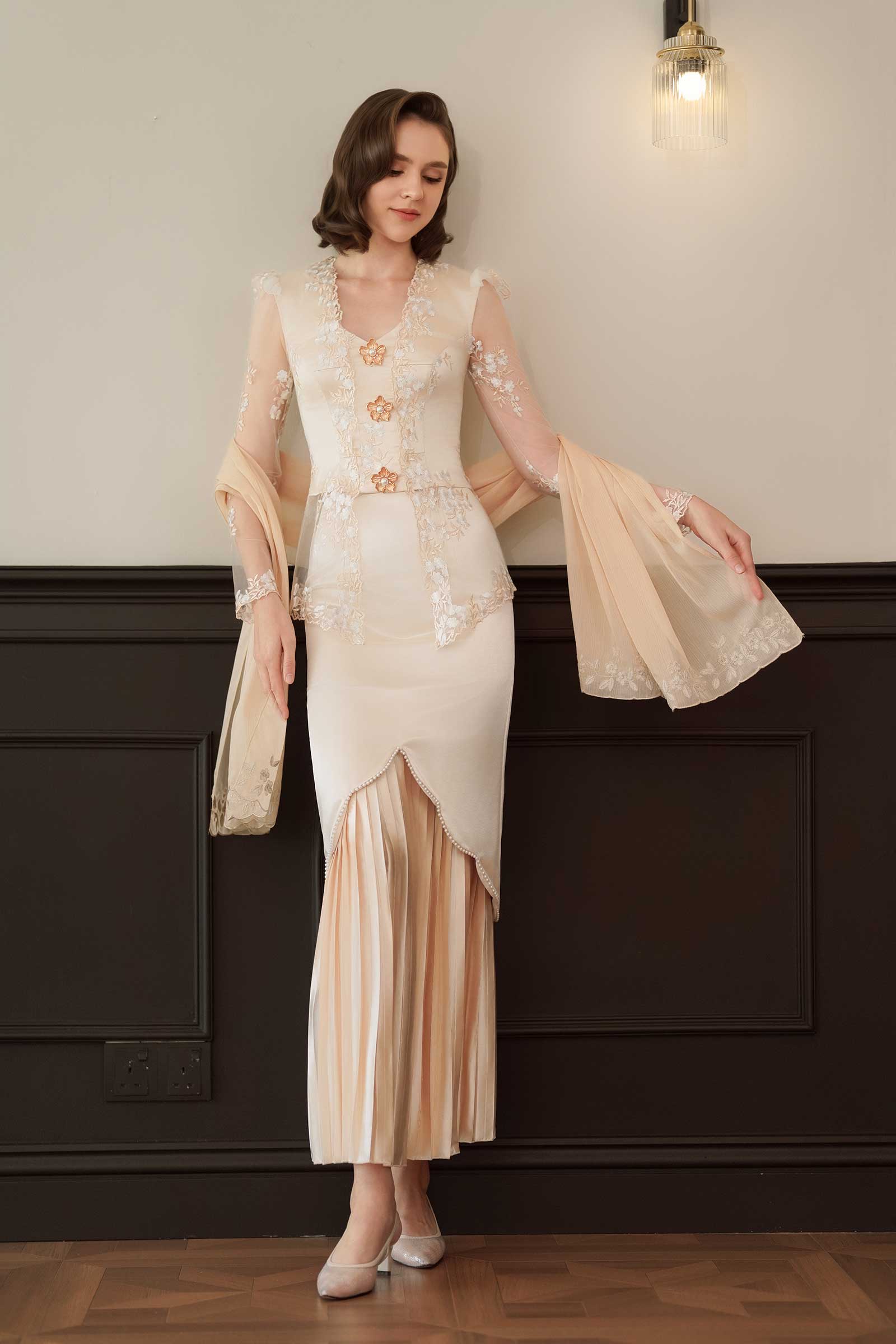 Seraya Kebaya Top (Champagne)