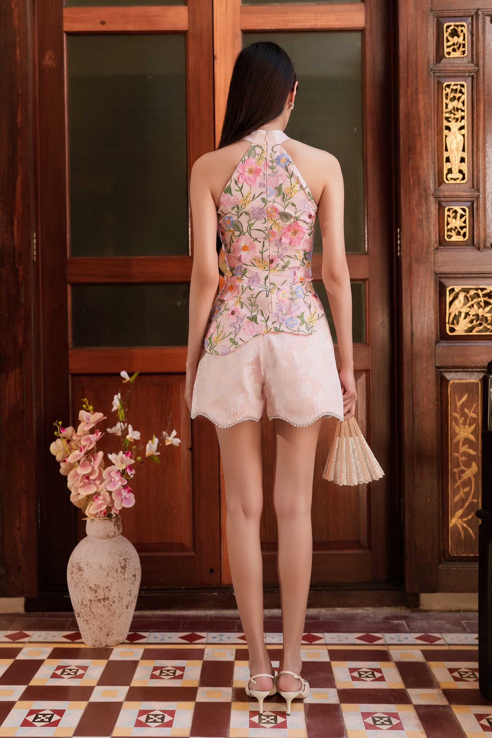 BACKORDER Alessia Qipao Top (Pink)