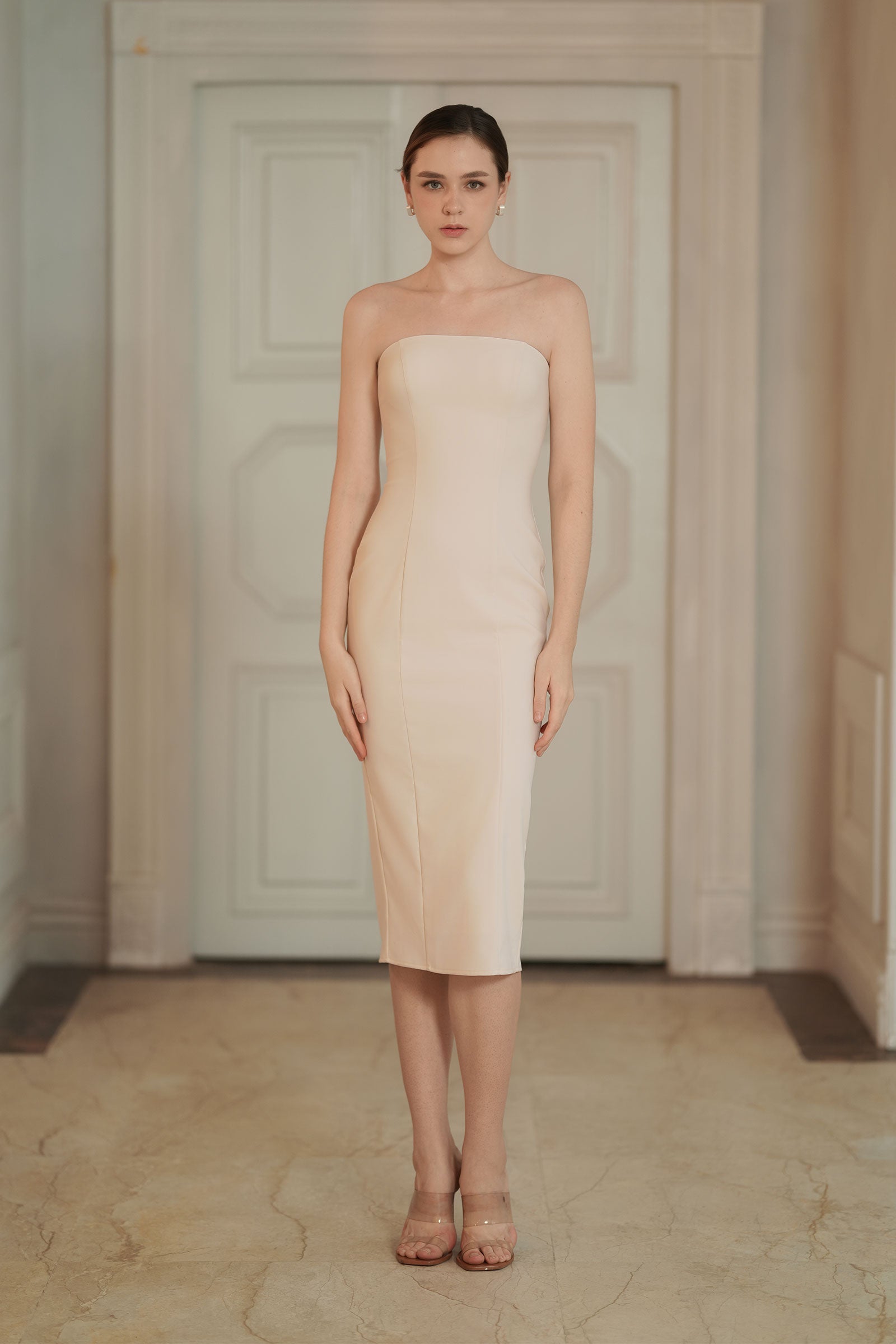 Lucienne Cape Dress (Cream)