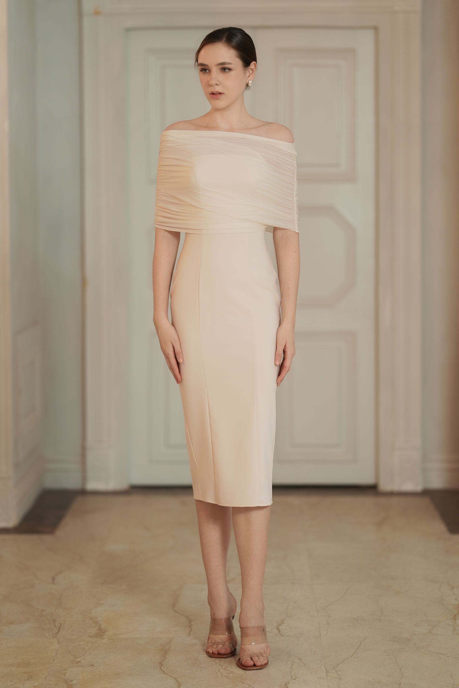 Lucienne Cape Dress (Cream)