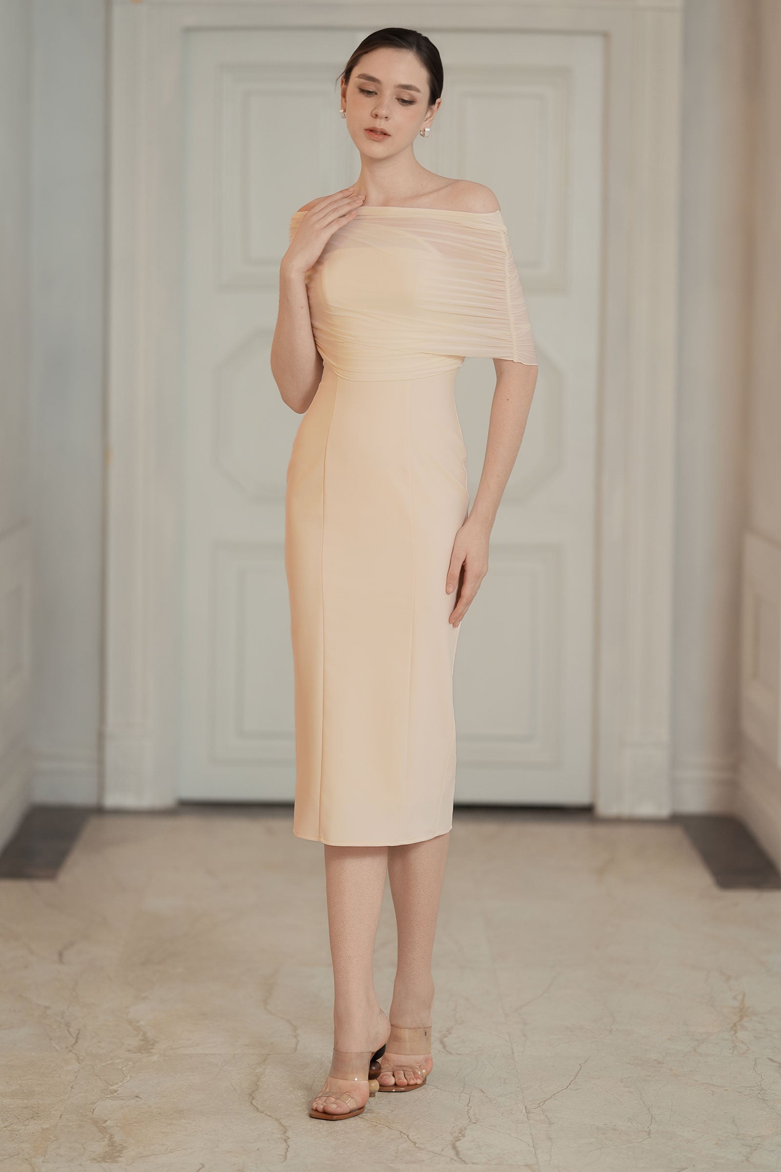 Lucienne Cape Dress (Cream)