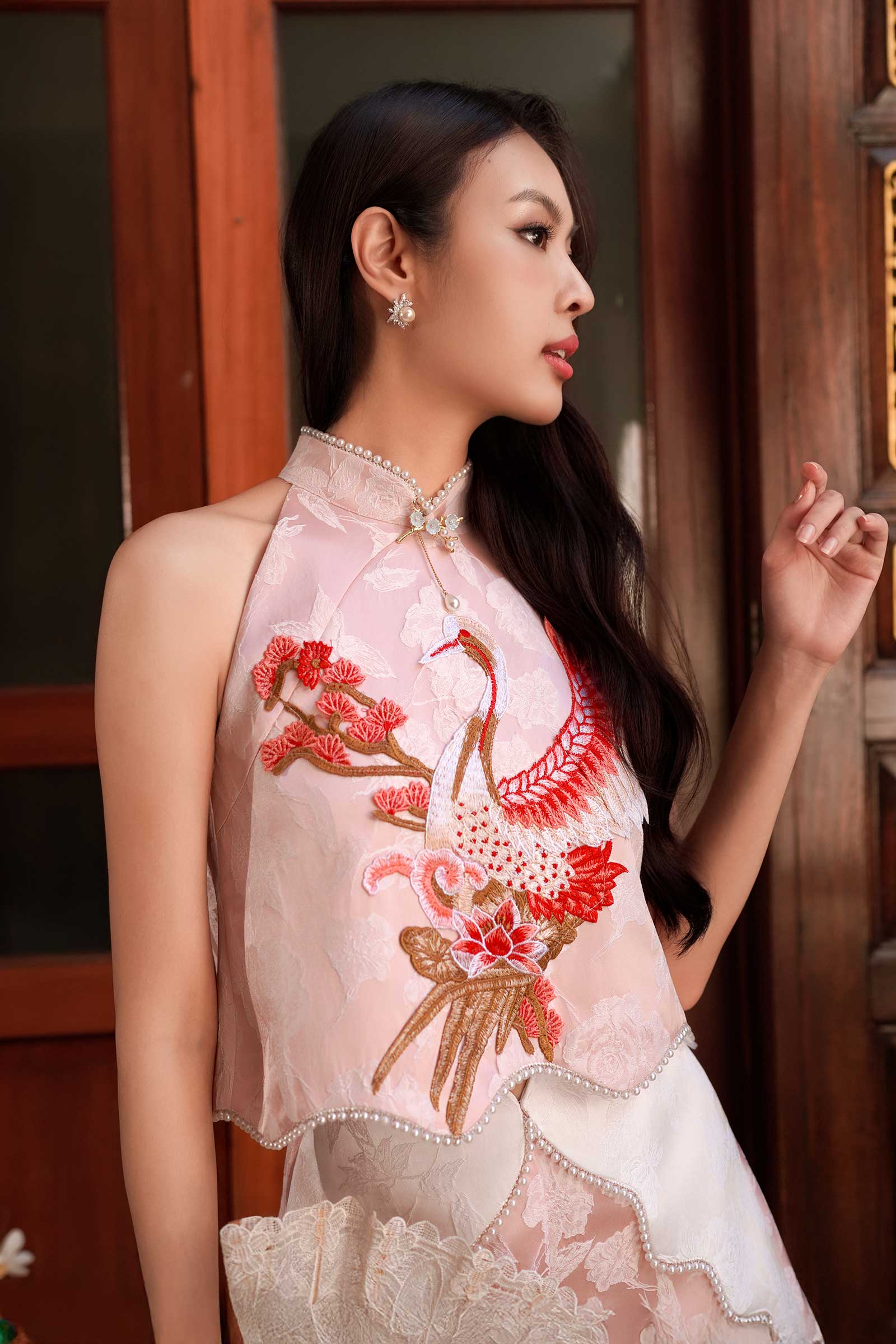 BACKORDER Feng Ning Qipao Top (Pink)