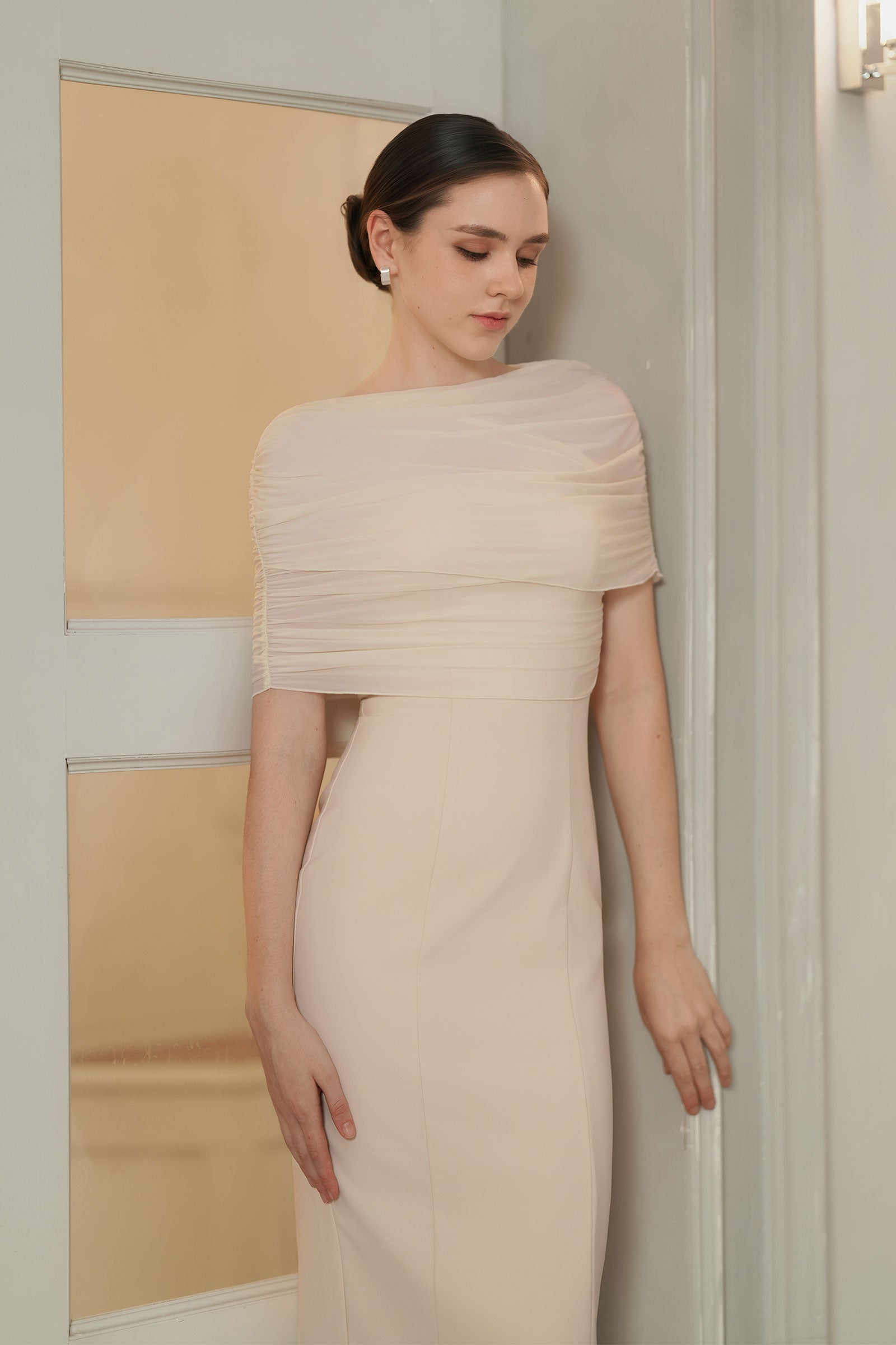 Lucienne Cape Dress (Cream)