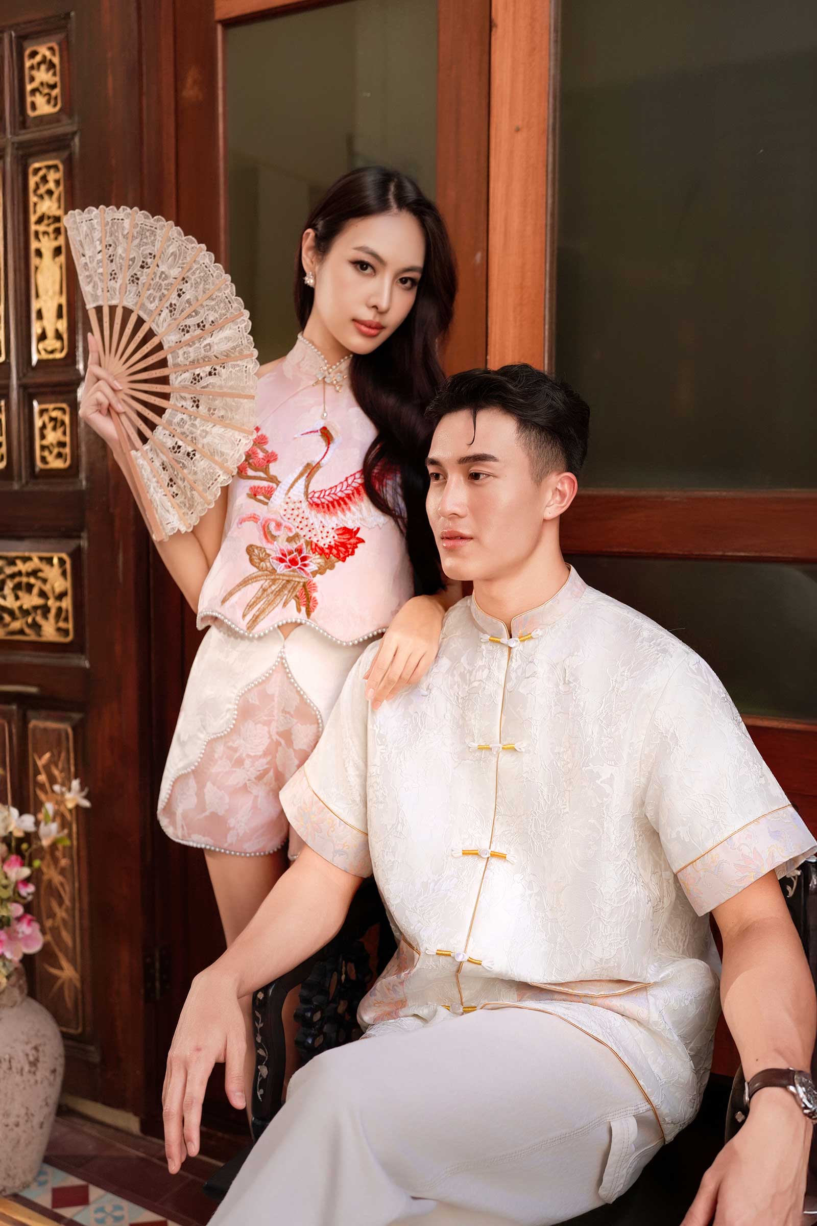 BACKORDER Feng Ning Qipao Top (Pink)