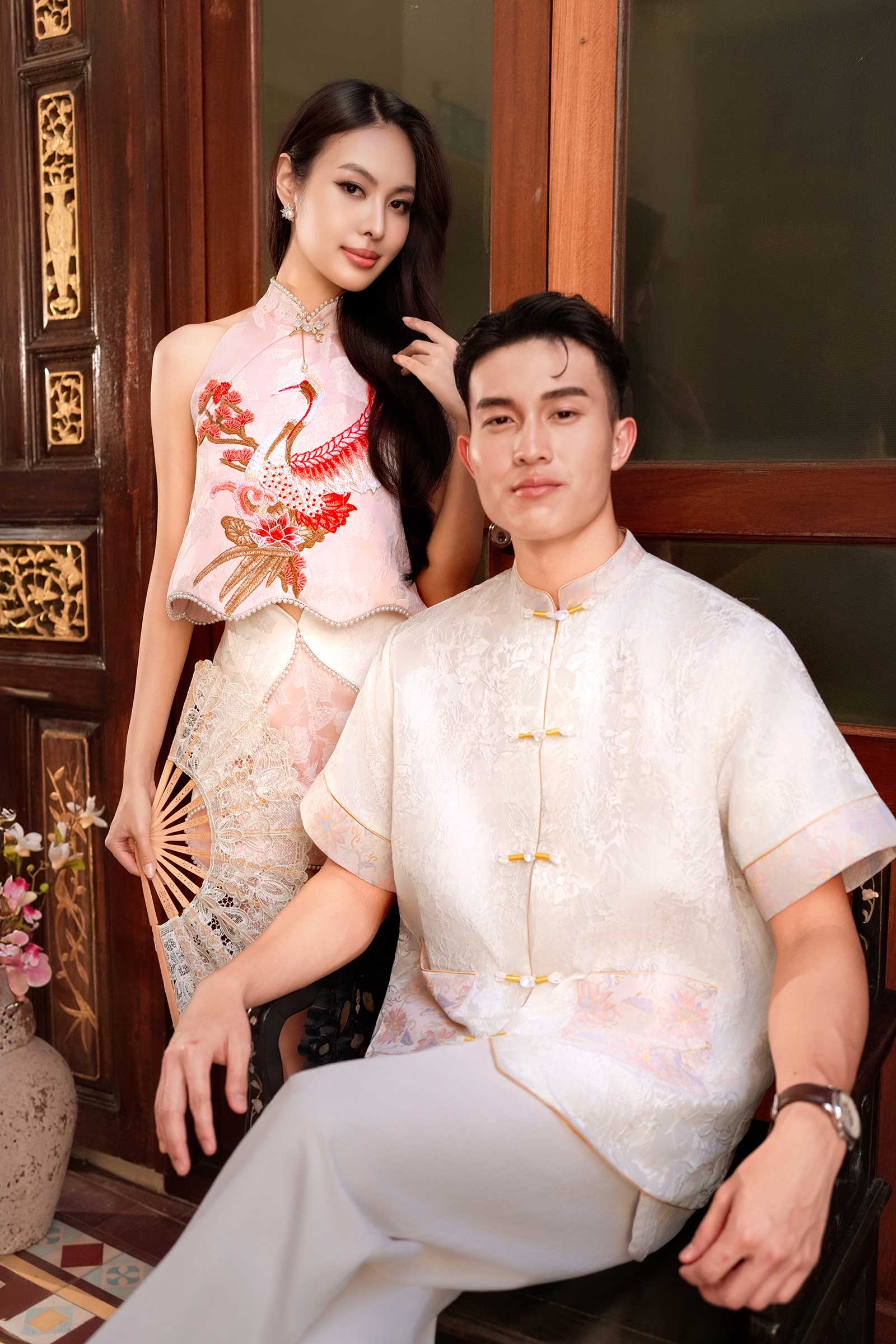 BACKORDER Feng Ning Qipao Top (Pink)