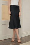 Evean Silk Satin Skirt (Black)