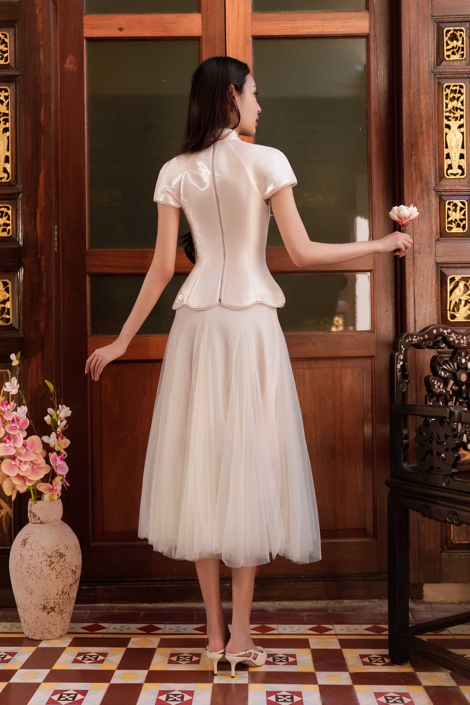 Harmonia Qipao Top (Champagne)