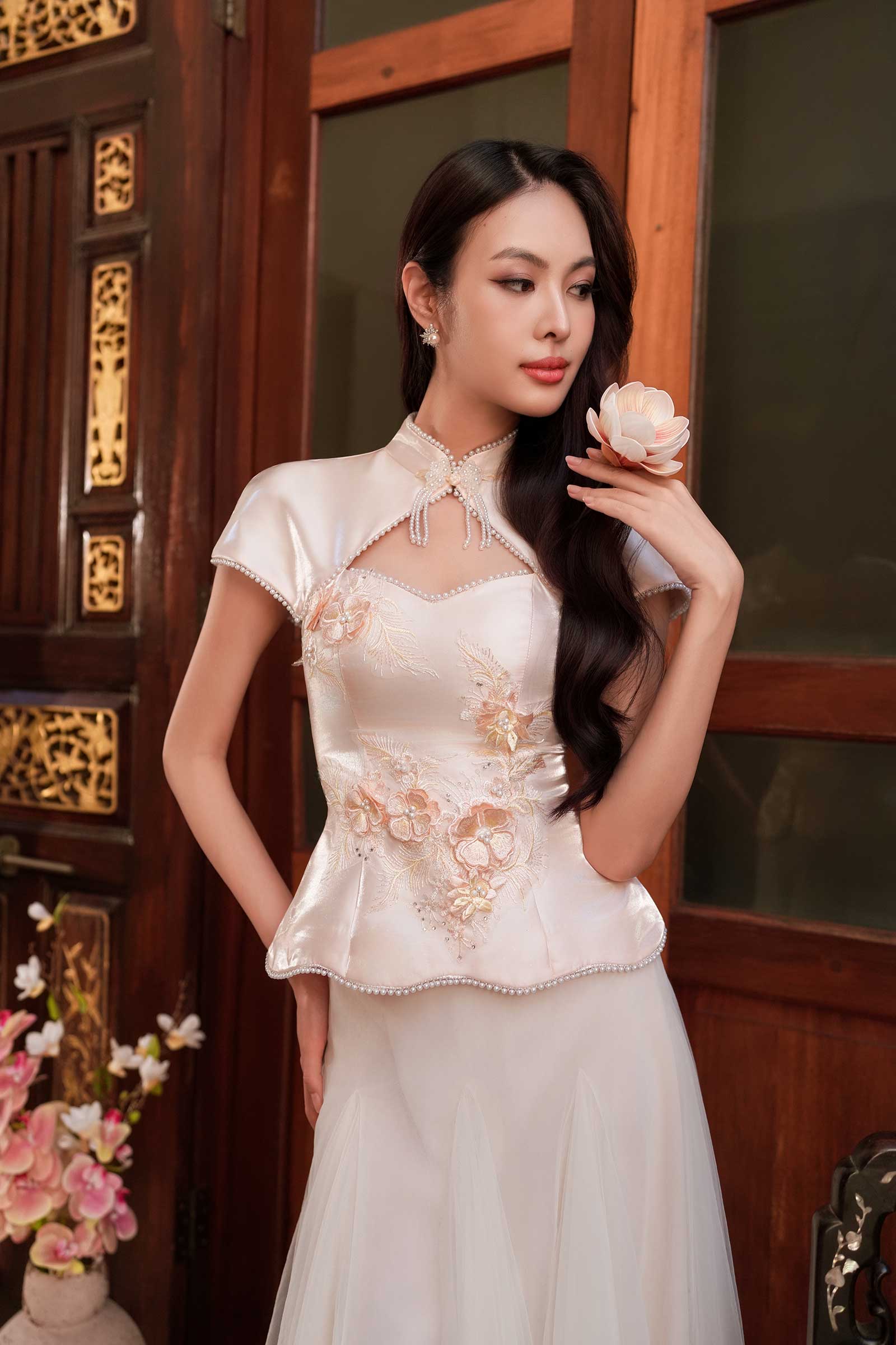 Harmonia Qipao Top (Champagne)