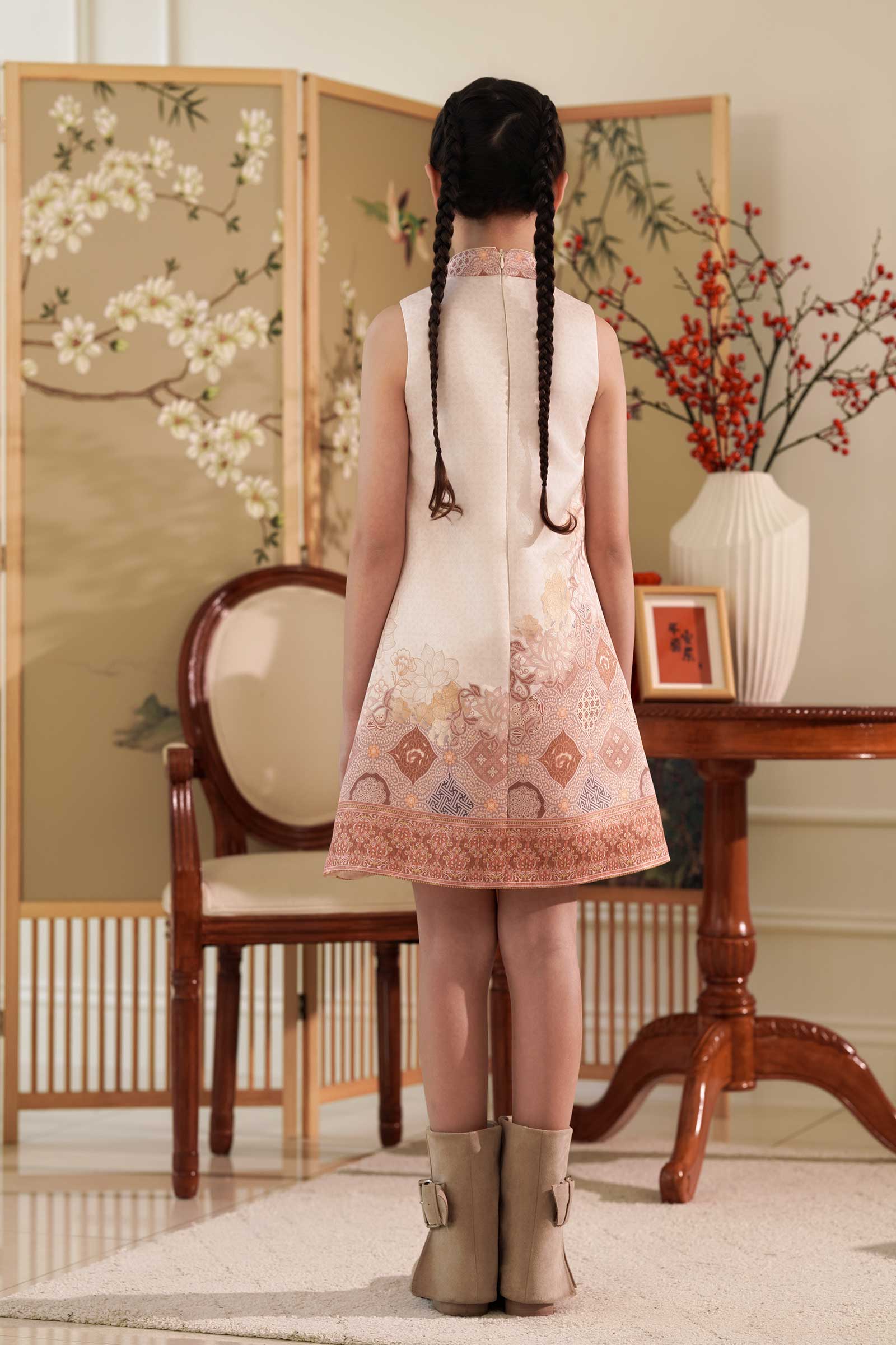 Ruiya Qipao Girls Dress (Gold)