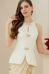 Ivy Qipao Top (White)