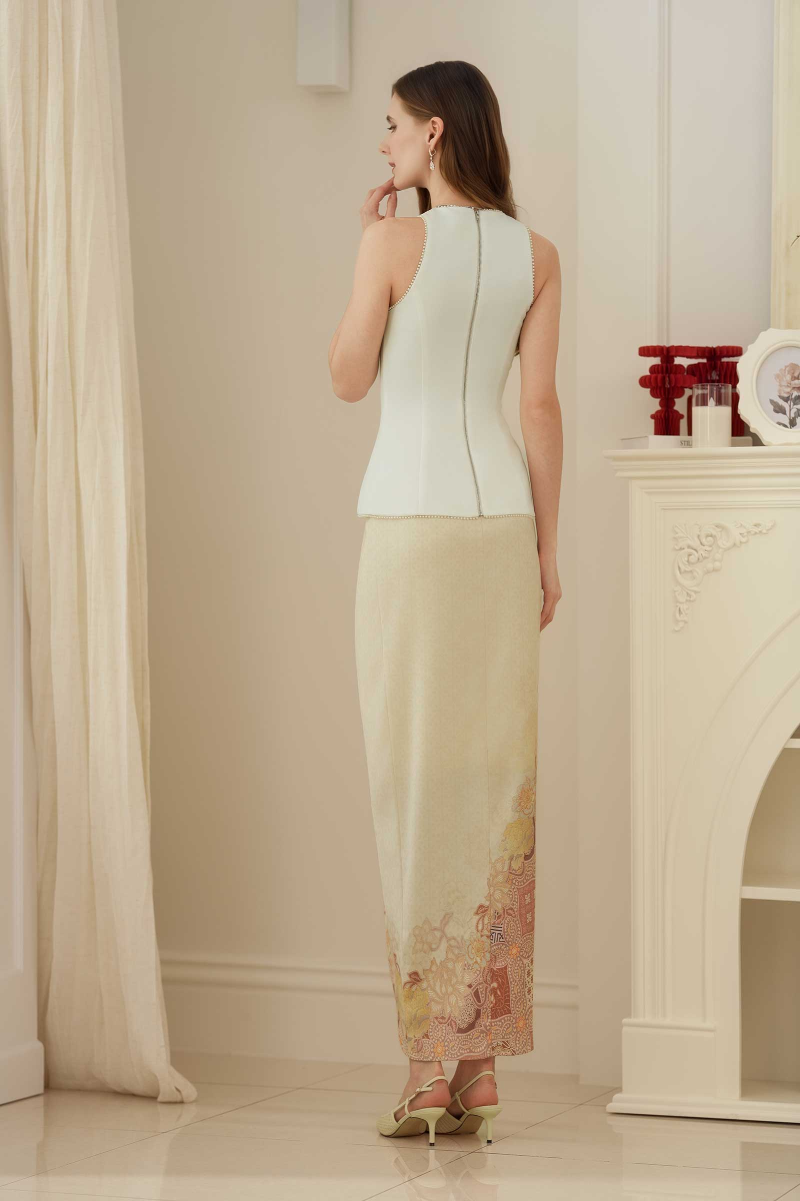 Ivy Qipao Top (White)