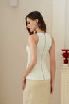 Ivy Qipao Top (White)
