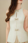 Ivy Qipao Top (White)