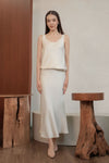 Eliette Satin Skirt (Pearl)